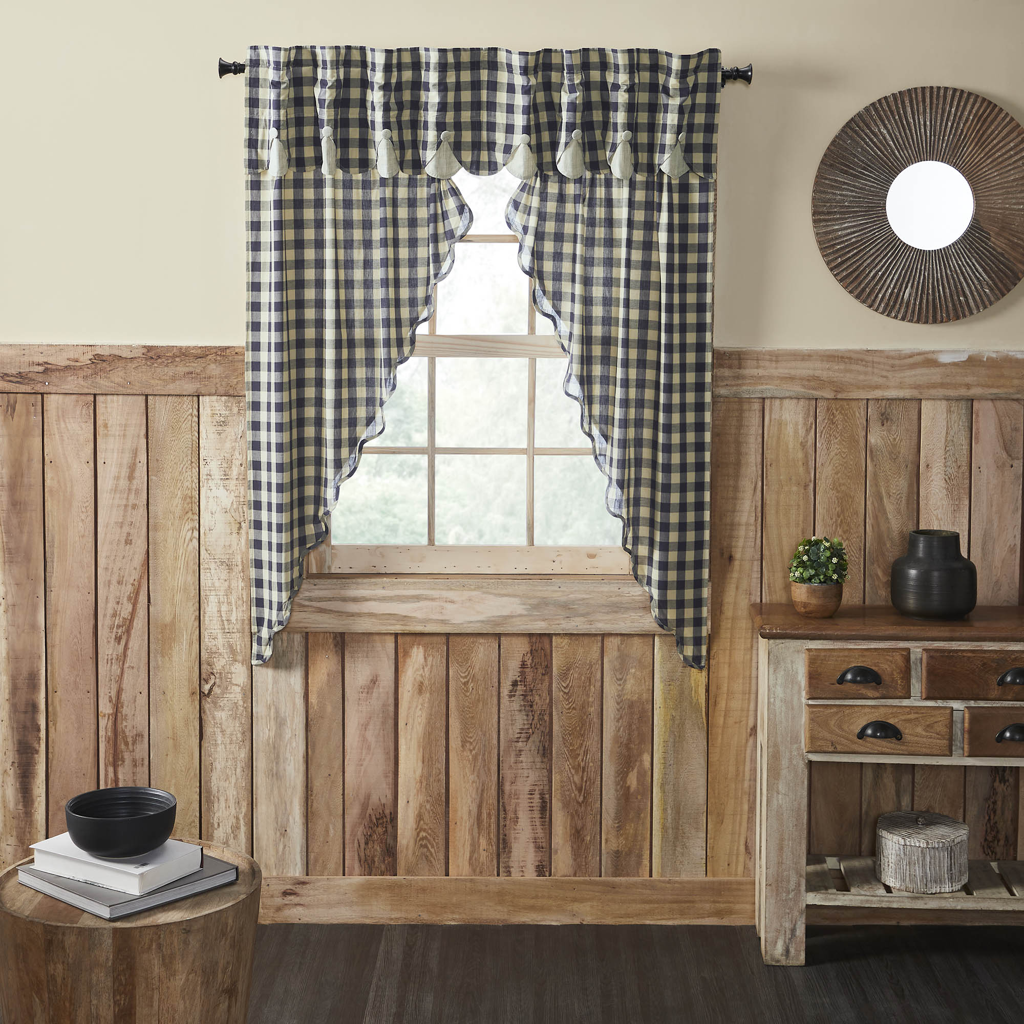 My Country Scalloped Layered Prairie Short Panel Set of 2