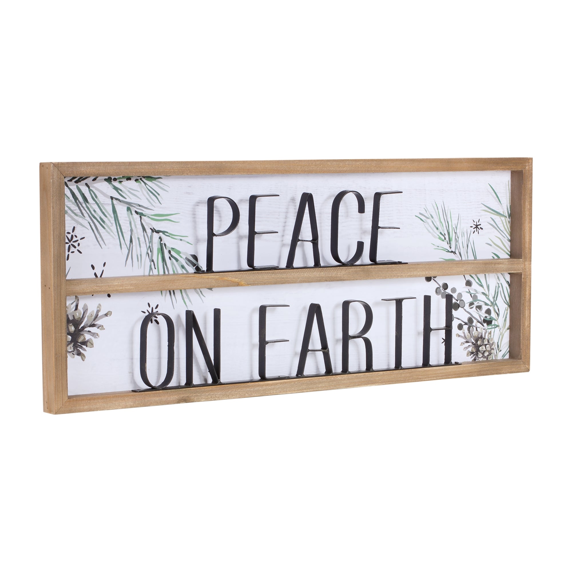 Peace on Earth Sign 23.5"L x 9.25"H Wood/Wood