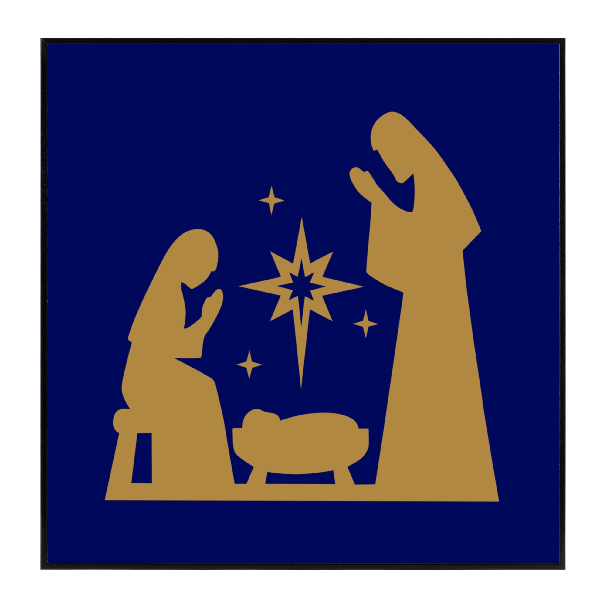 Nativity Sign 16”SQ Wood/Paper