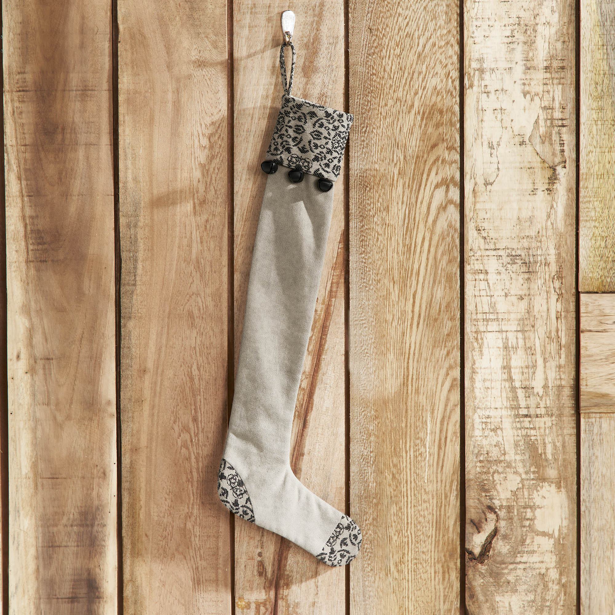 Custom House Black Tan Jacquard Prim Stocking