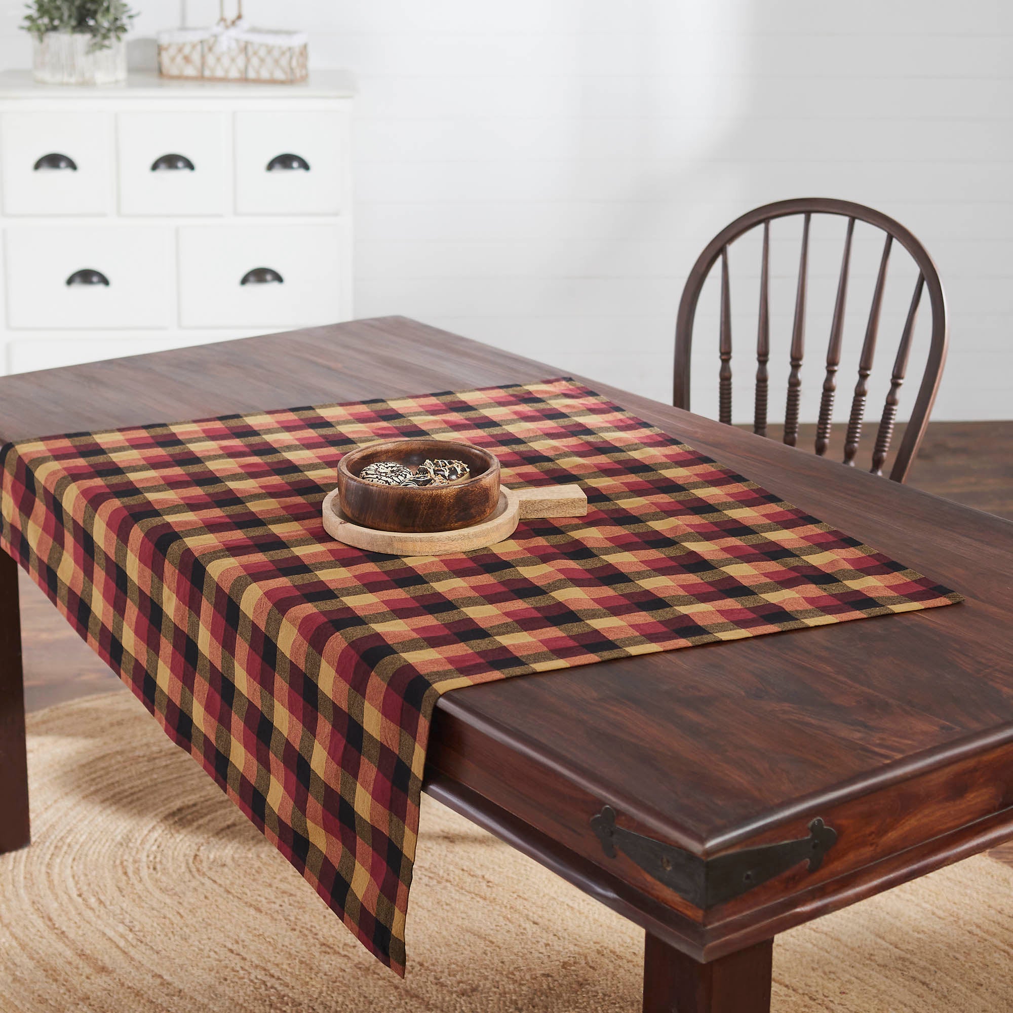 Heritage Farms Primitive Check Table Topper