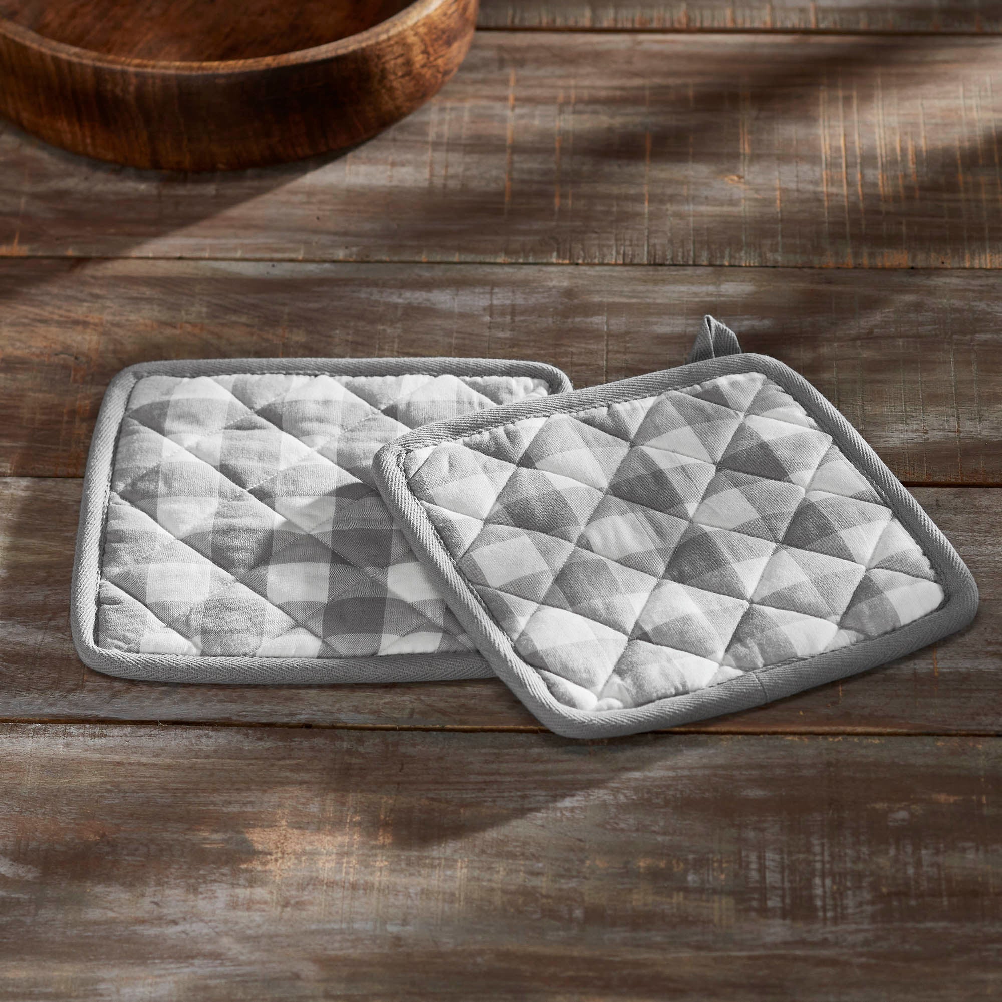 Annie Buffalo Check Grey Pot Holder Set of 2