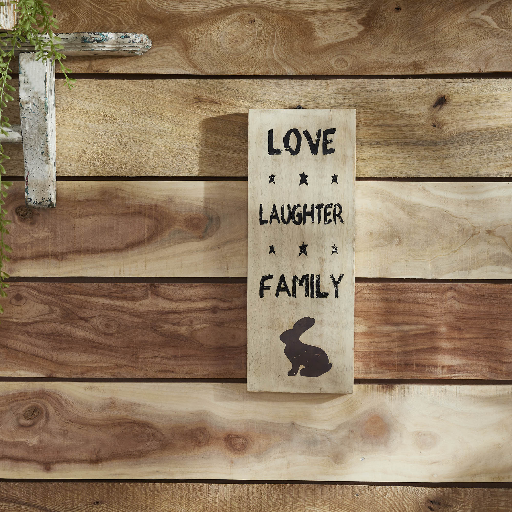 Love Laughter Family Wooden Sign