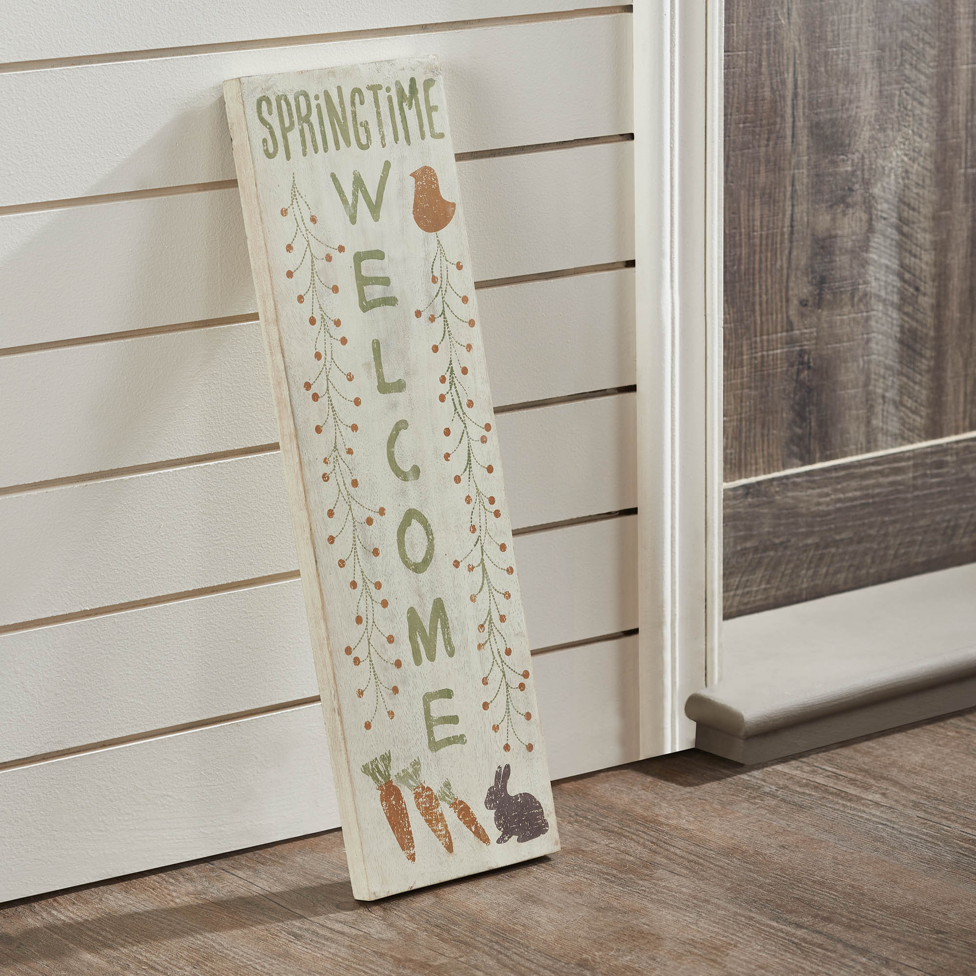 Springtime Welcome Wooden Sign