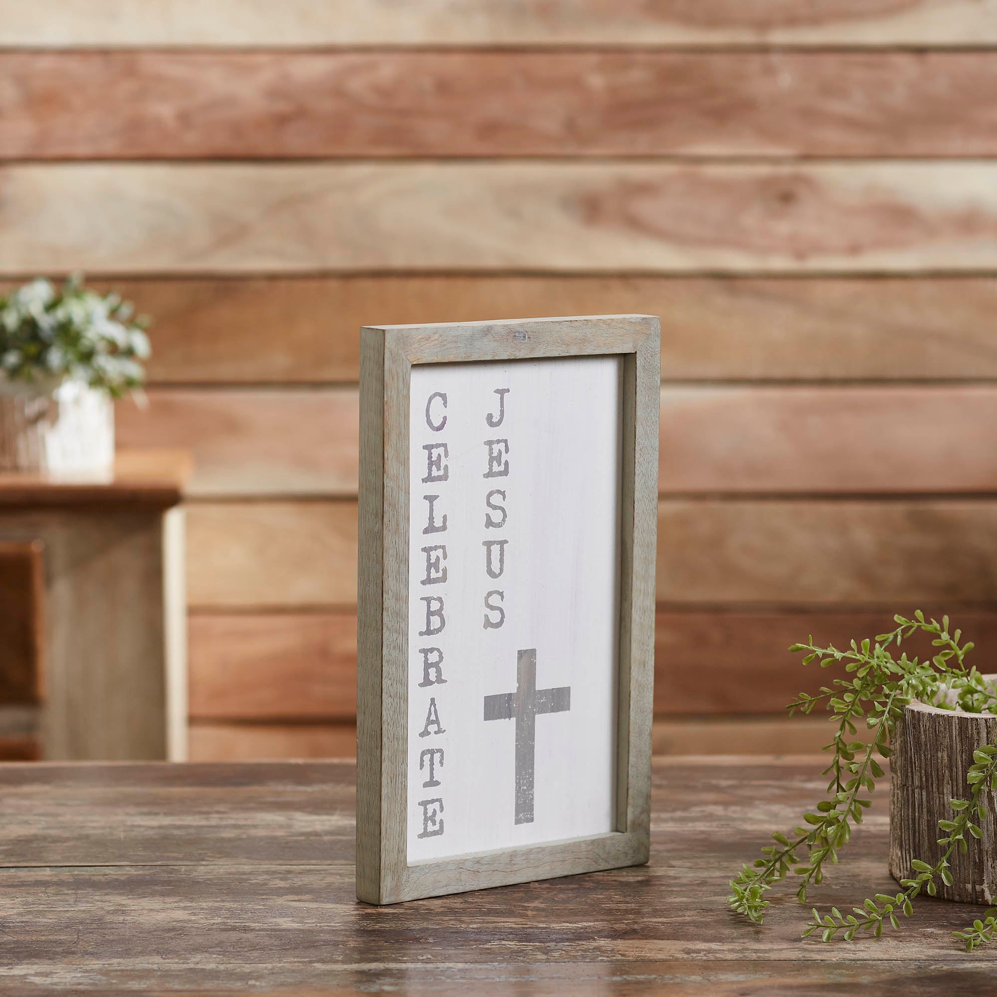 Celebrate Jesus Wooden Shadow Box Frame
