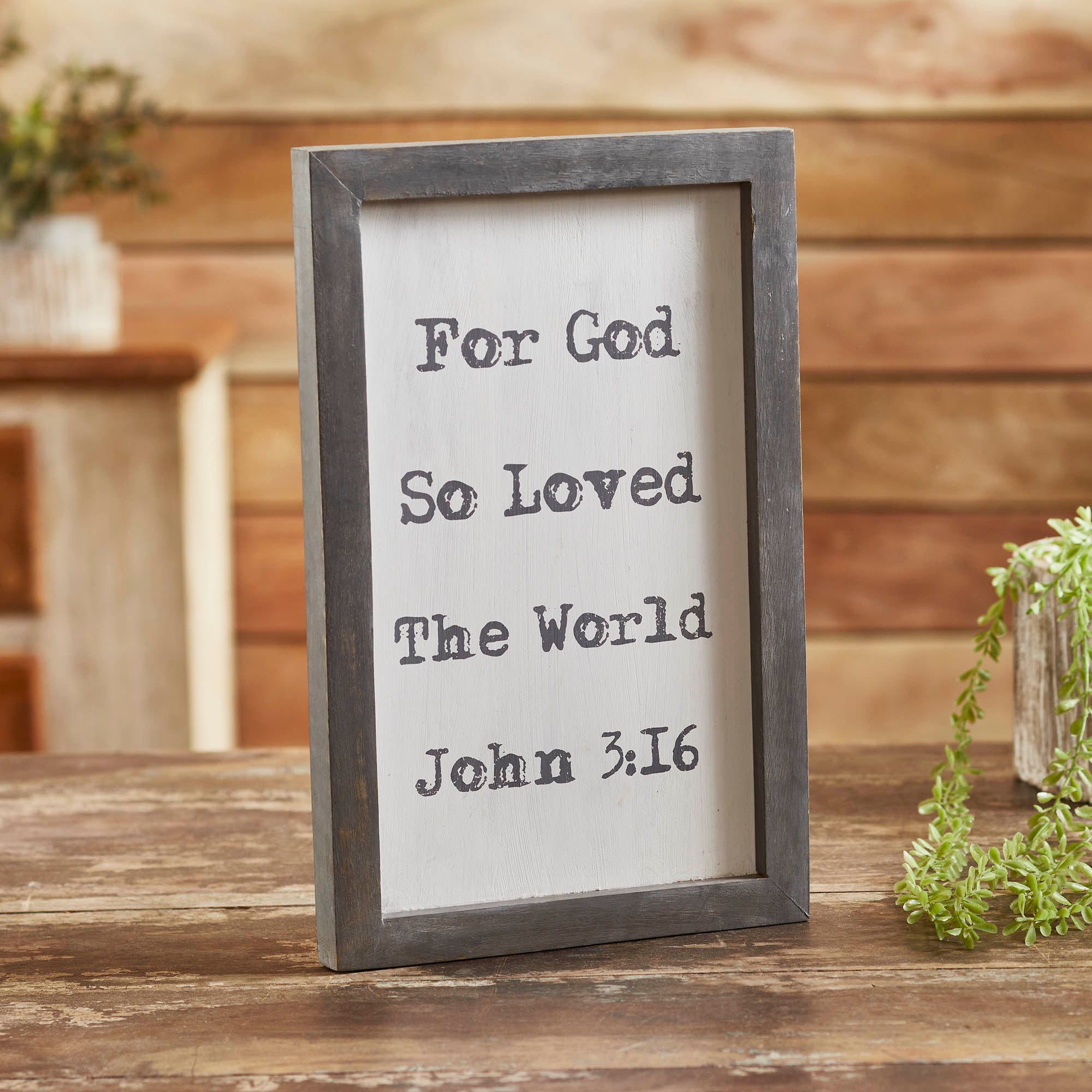John 3:16 Wooden Shadow Box Frame