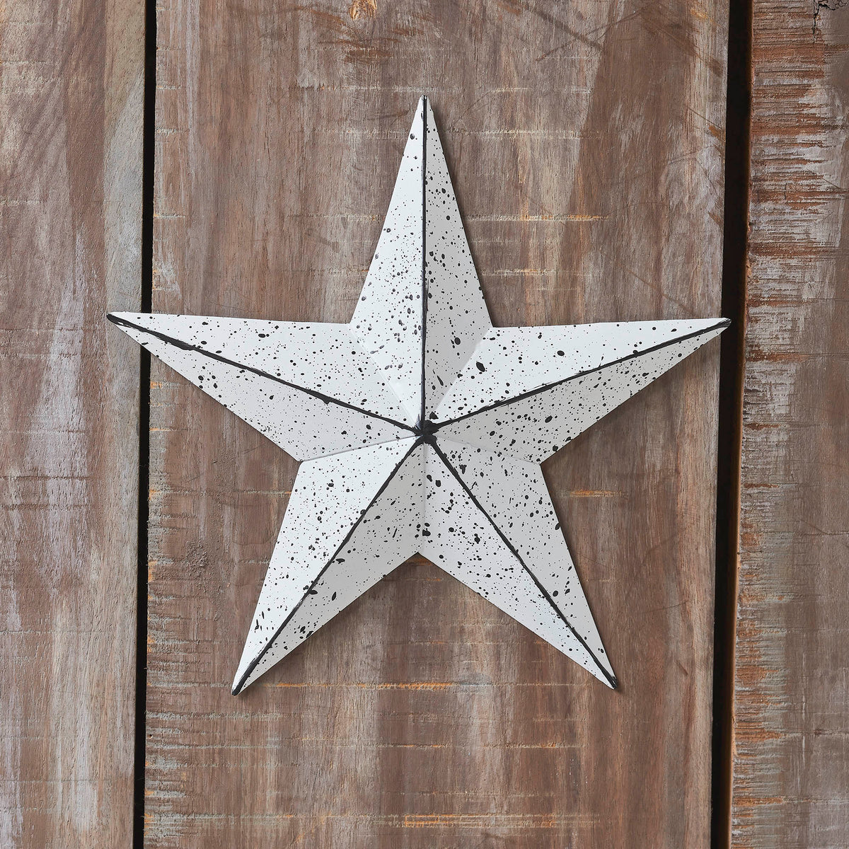 Metal Star Speckled White Distressed 8x8