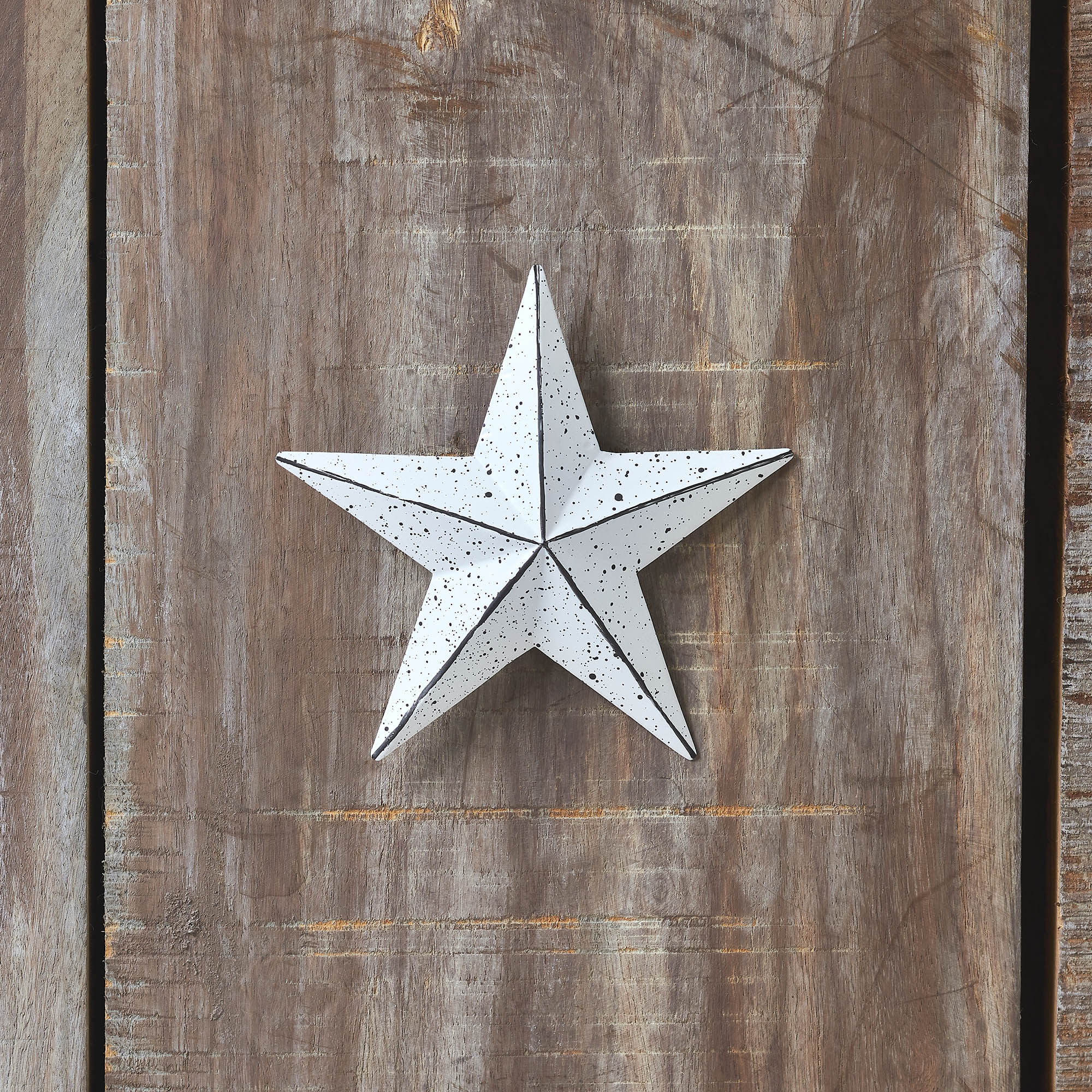 Metal Star Speckled White Distressed 4x4