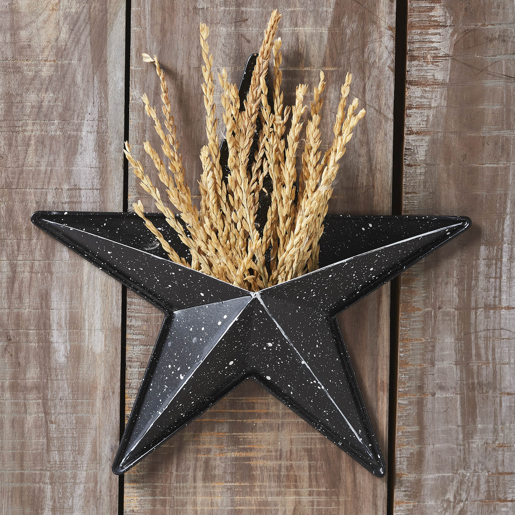 Metal Star Speckled w/ Pocket Black Distressed