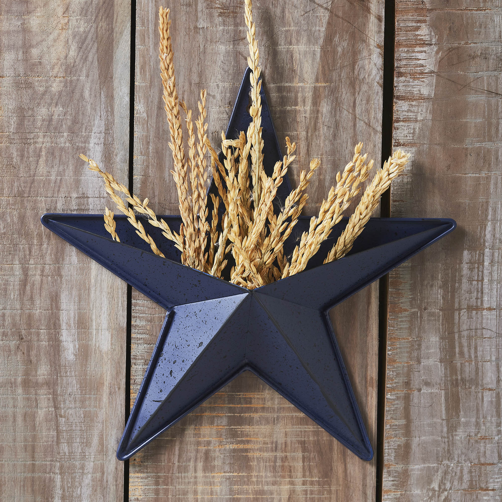 Metal Star Speckled w/ Pocket Navy Distressed 12x12