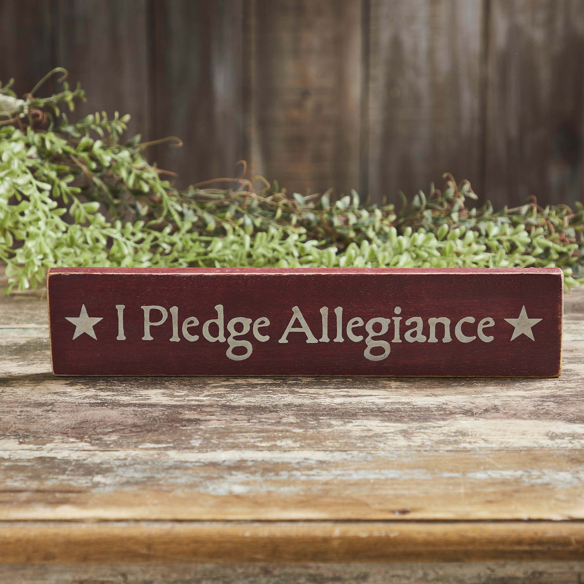 I Pledge Allegiance Red Wooden Sign
