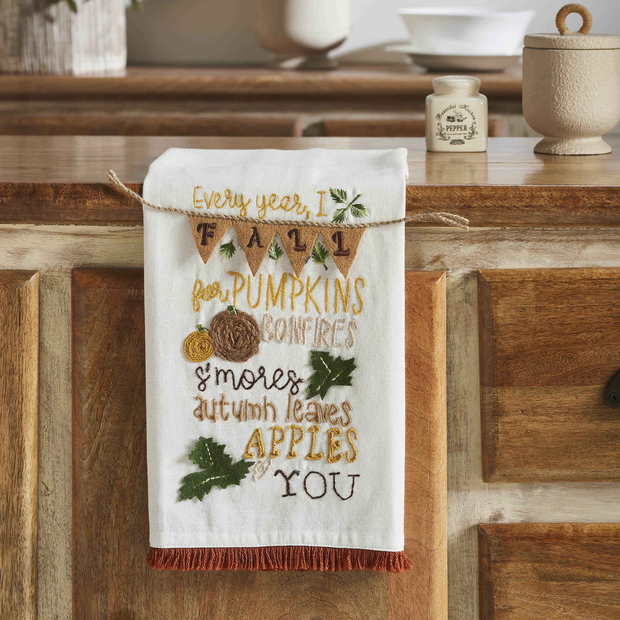 Fall Harvest Pumpkin Kitchen Tea Towel, Absorbent Cotton Dish Towel, Thanksgiving Seasonal Home Decor