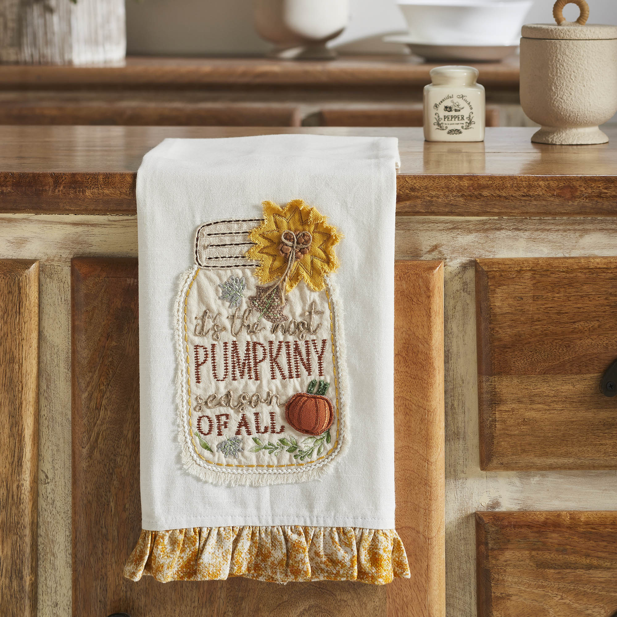 Fall Autumn Pumpkin Kitchen Dish Towel Decorative Harvest Tea Towel Decor