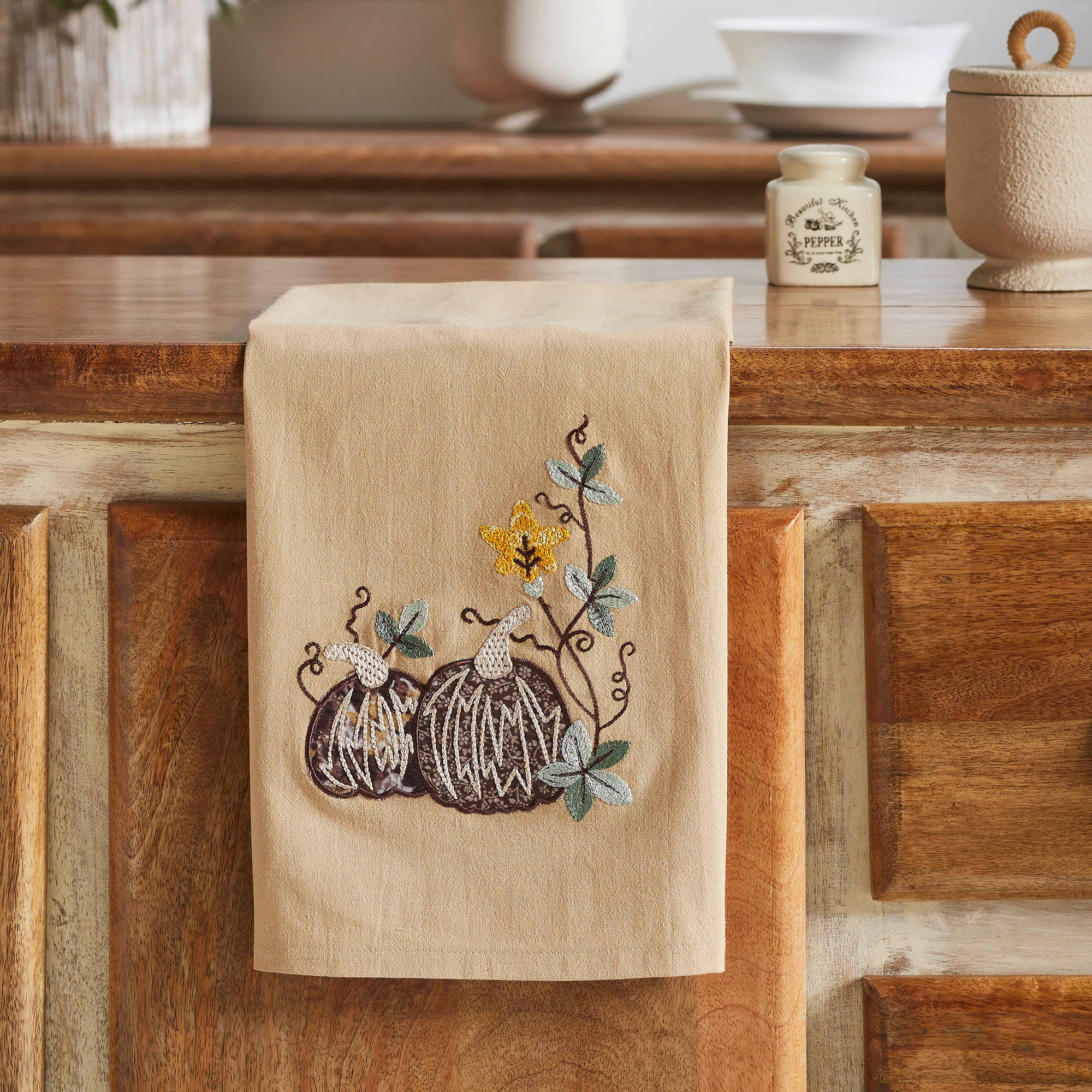 Autumn Fall Pumpkin Patch Kitchen Dish Towel