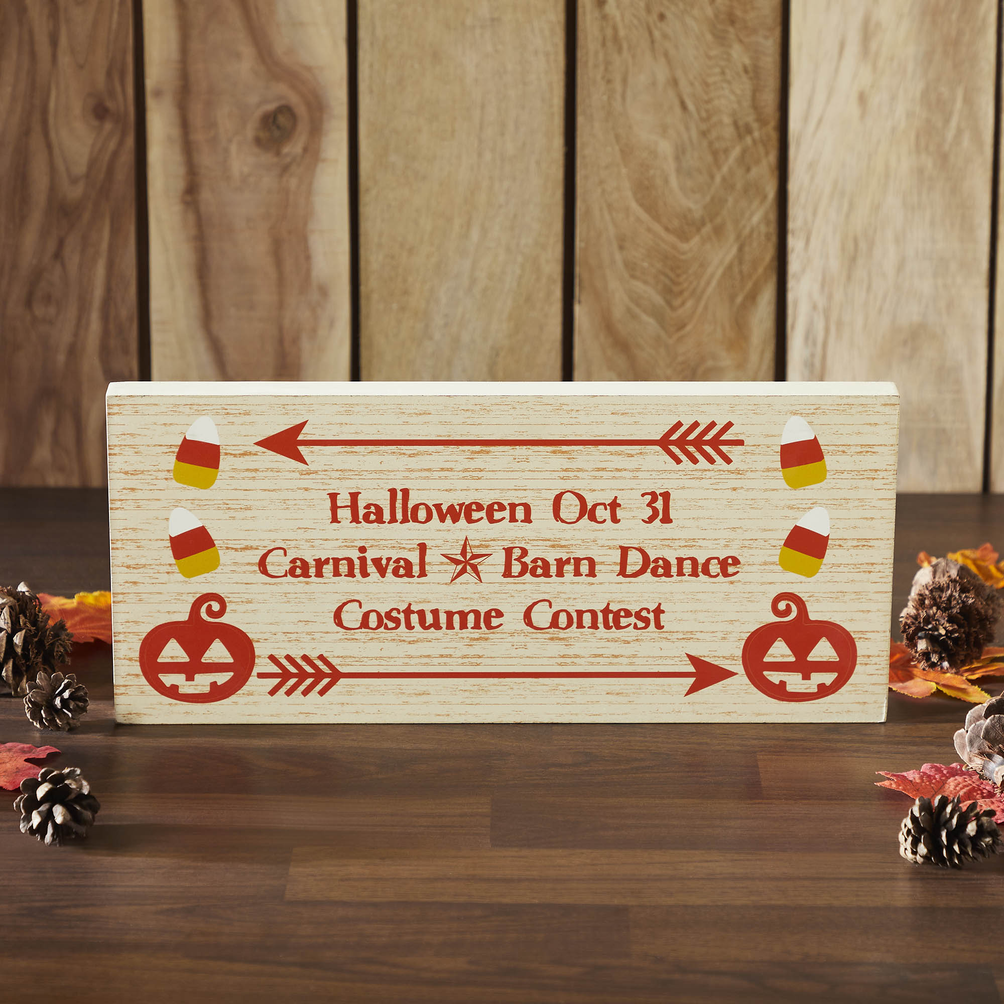 Halloween Carnival Theme Spooky Funhouse MDF Wood Wall Decor Sign Inch Seasonal Party Decoration