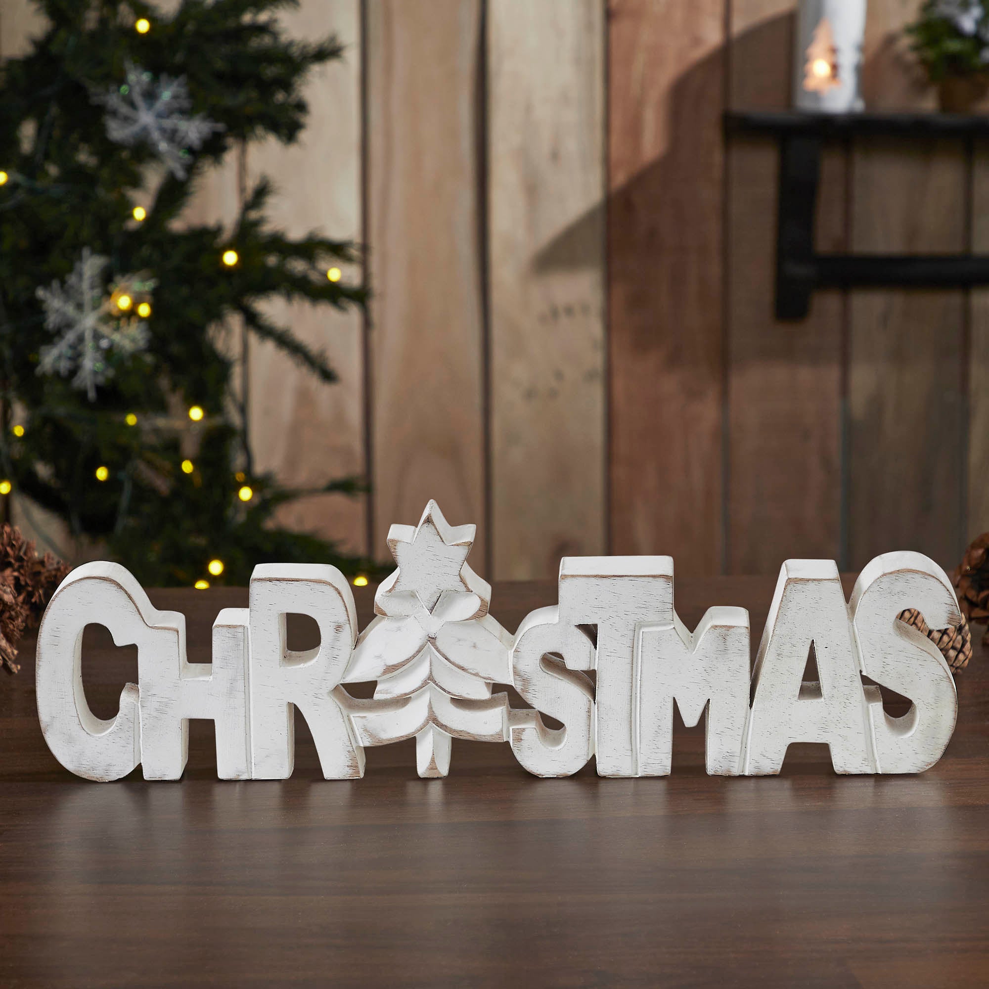 CHRISTMAS Carved Wooden Sign