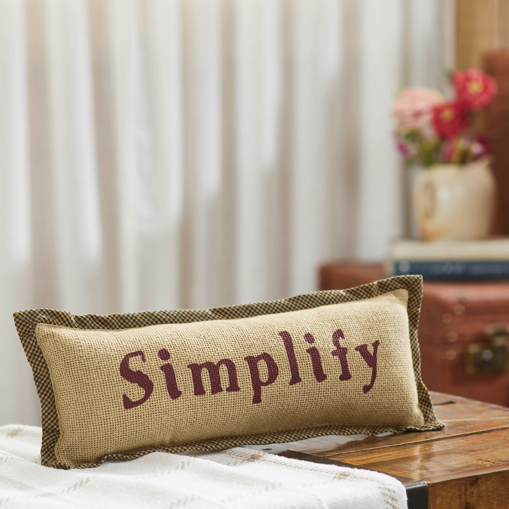 Raven Harvest Simplify Farmhouse Rustic Decorative Lumbar Throw Pillow, Inch