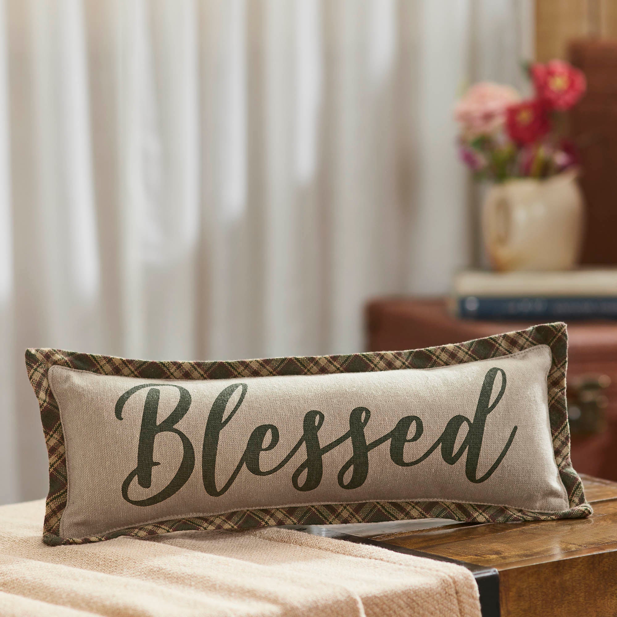 Harvest Blessings Fall Farmhouse Lumbar Accent Pillow Country Home Decor
