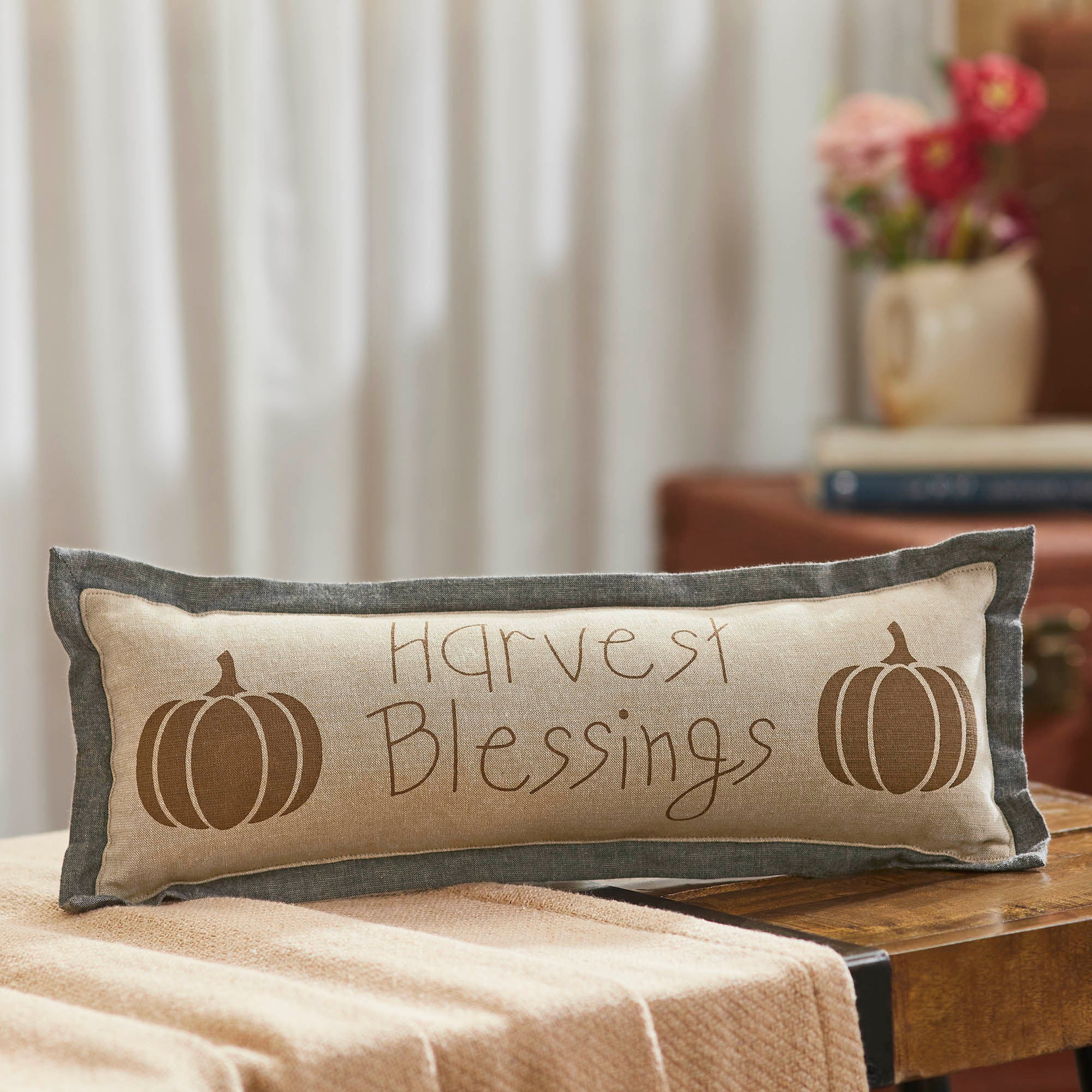 Fall Harvest Pumpkin Lumbar Pillow Decorative Autumn Throw Pillow for Home Decor
