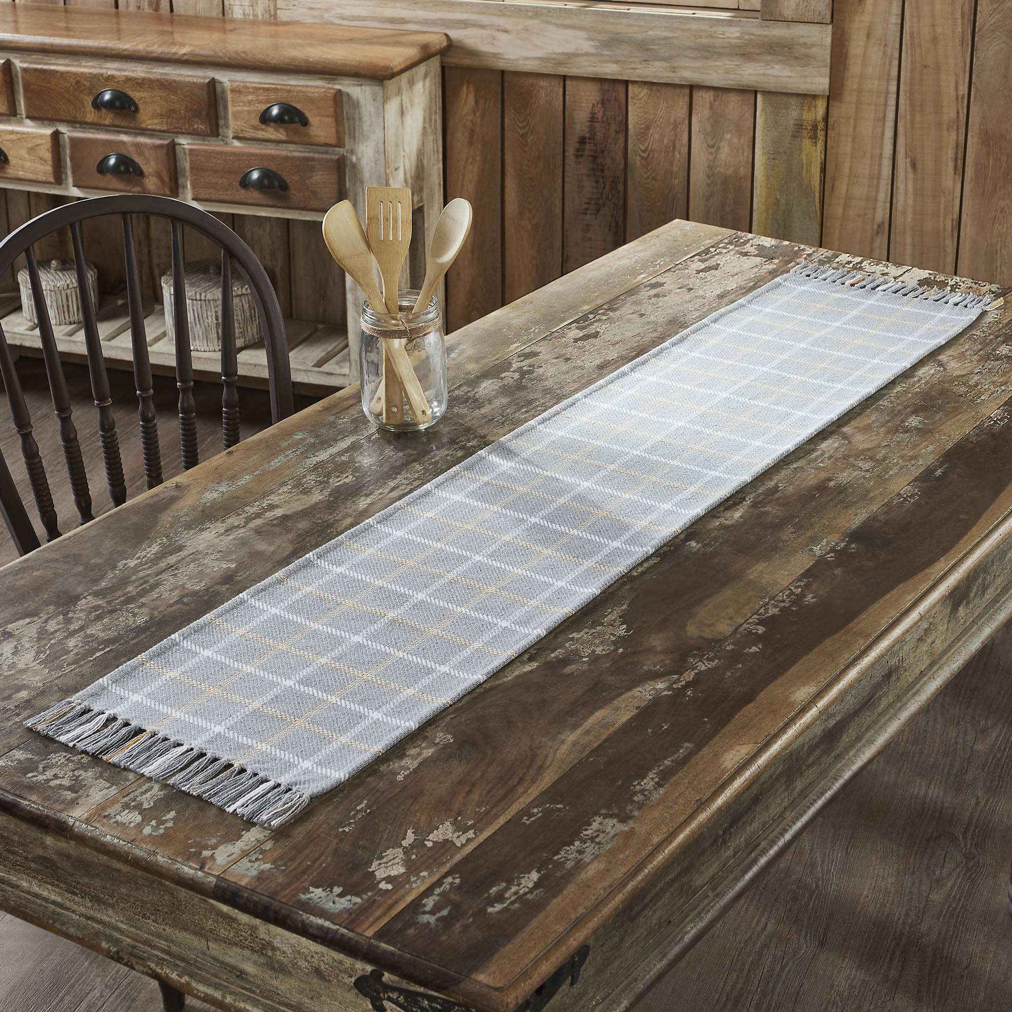 Harvest Blessings Autumn Farmhouse Plaid Woven Table Runner Inch Fall Dining Decor