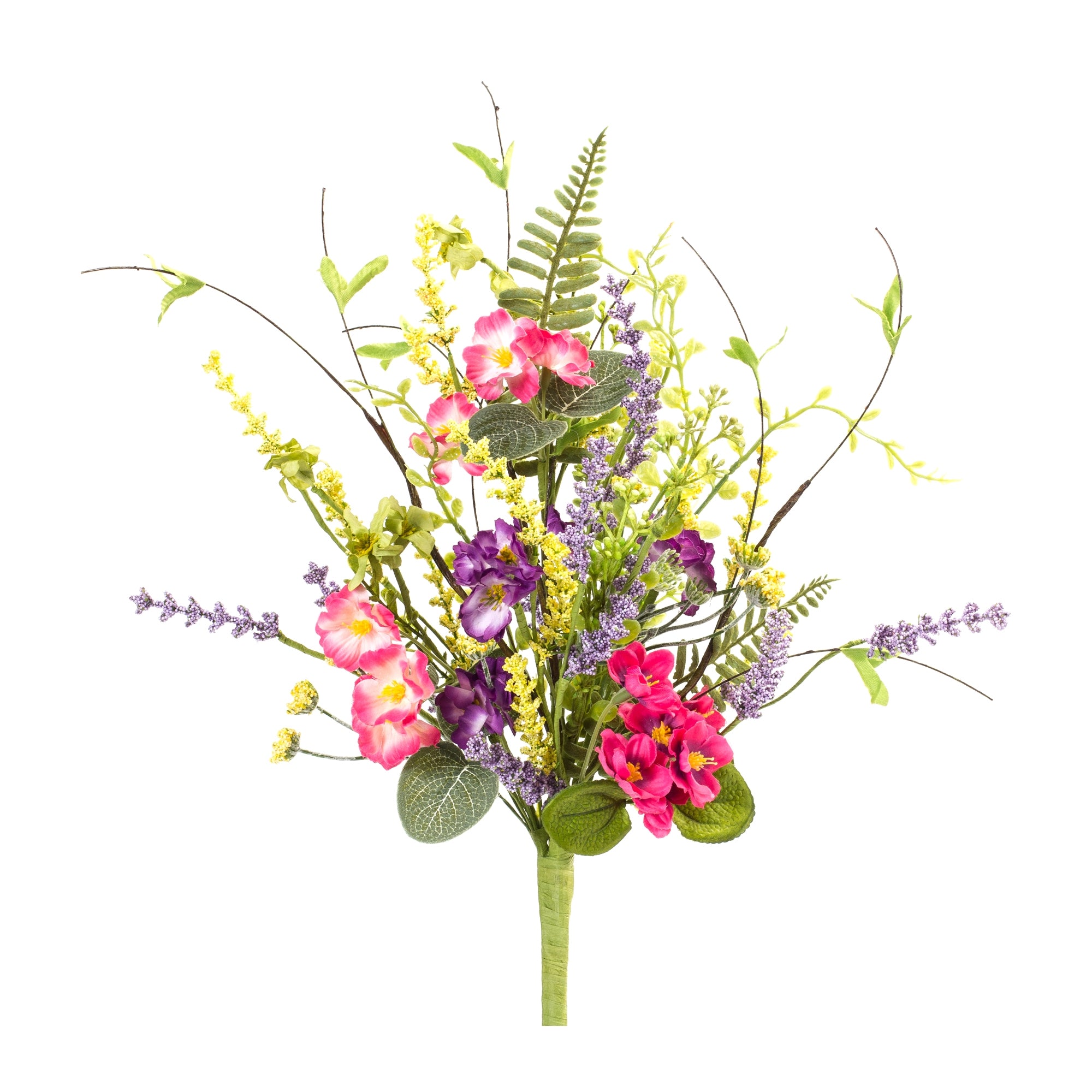 Mixed Floral Bush 21”H Polyester/
