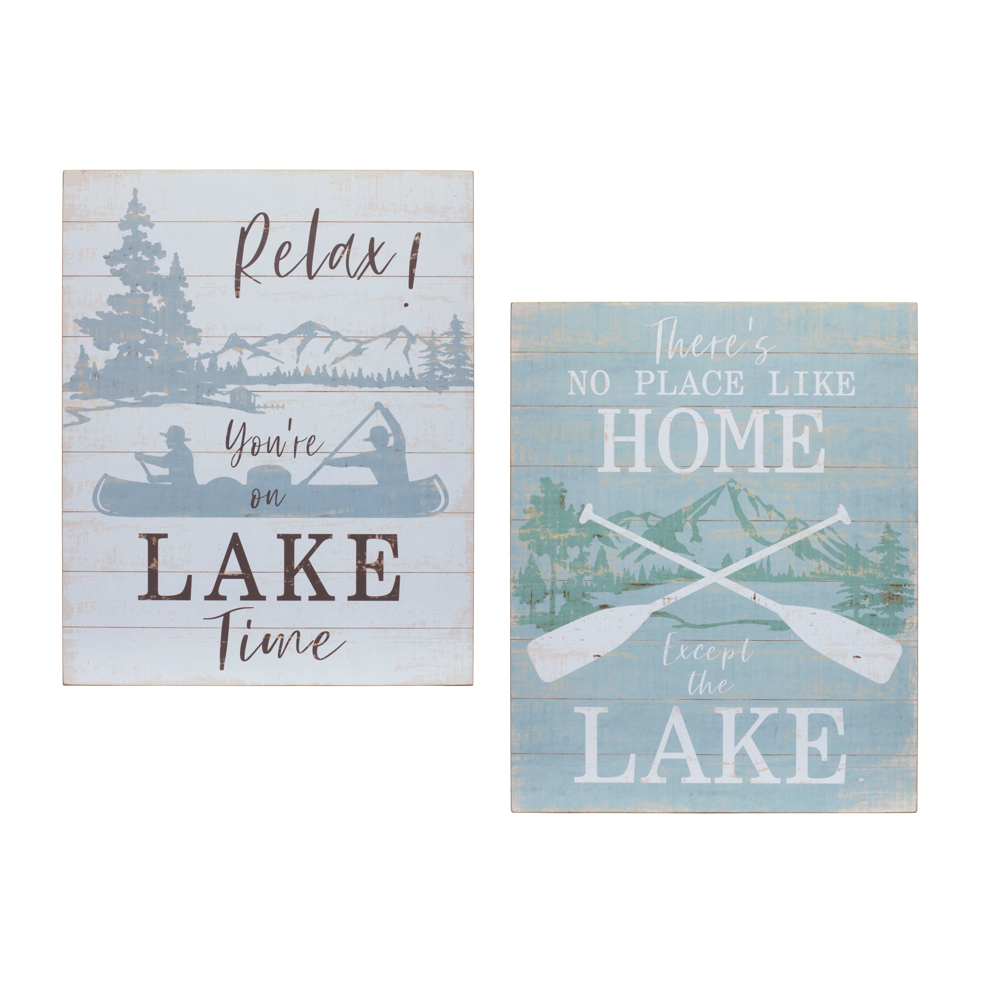 Lake Sign (2 Asst) 15.75"L x 20"H Wood/Wood