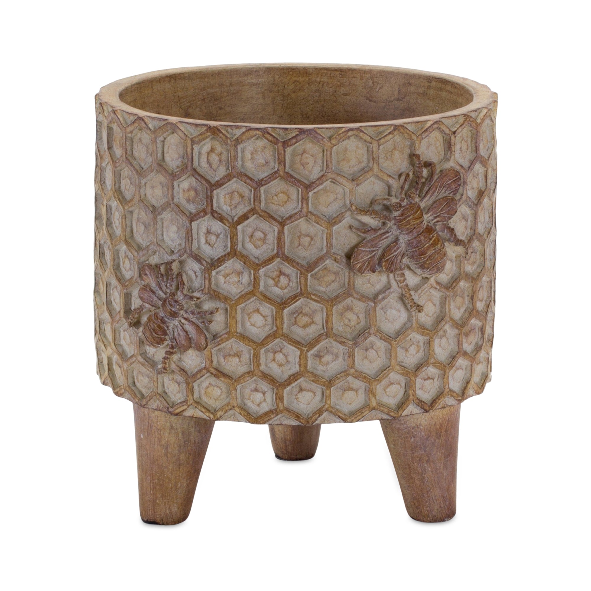 Pot w/Legs 5"D x 5.25"H Resin