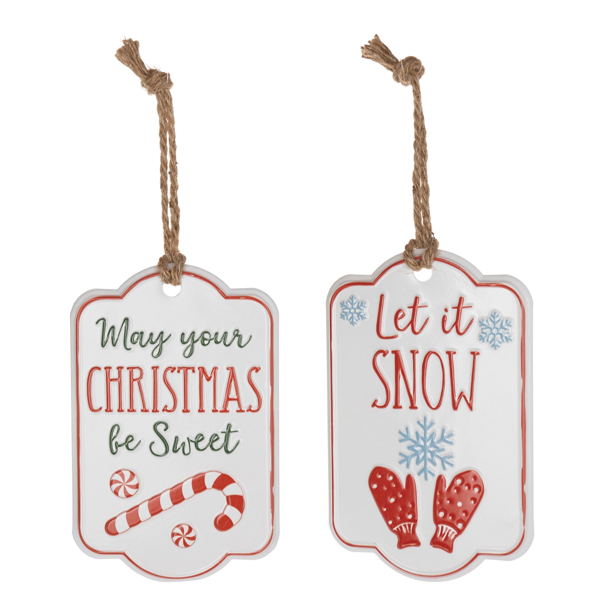 Tag Ornament (2 Asst) 5.5"L x 8.5"H Iron