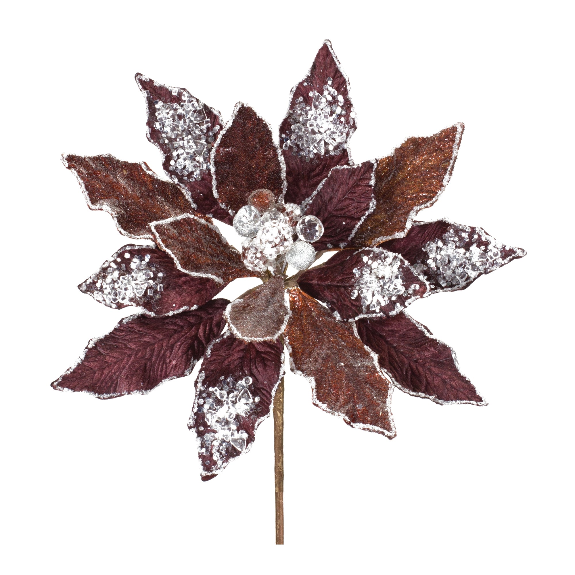 Poinsettia Stem 27”H Polyester