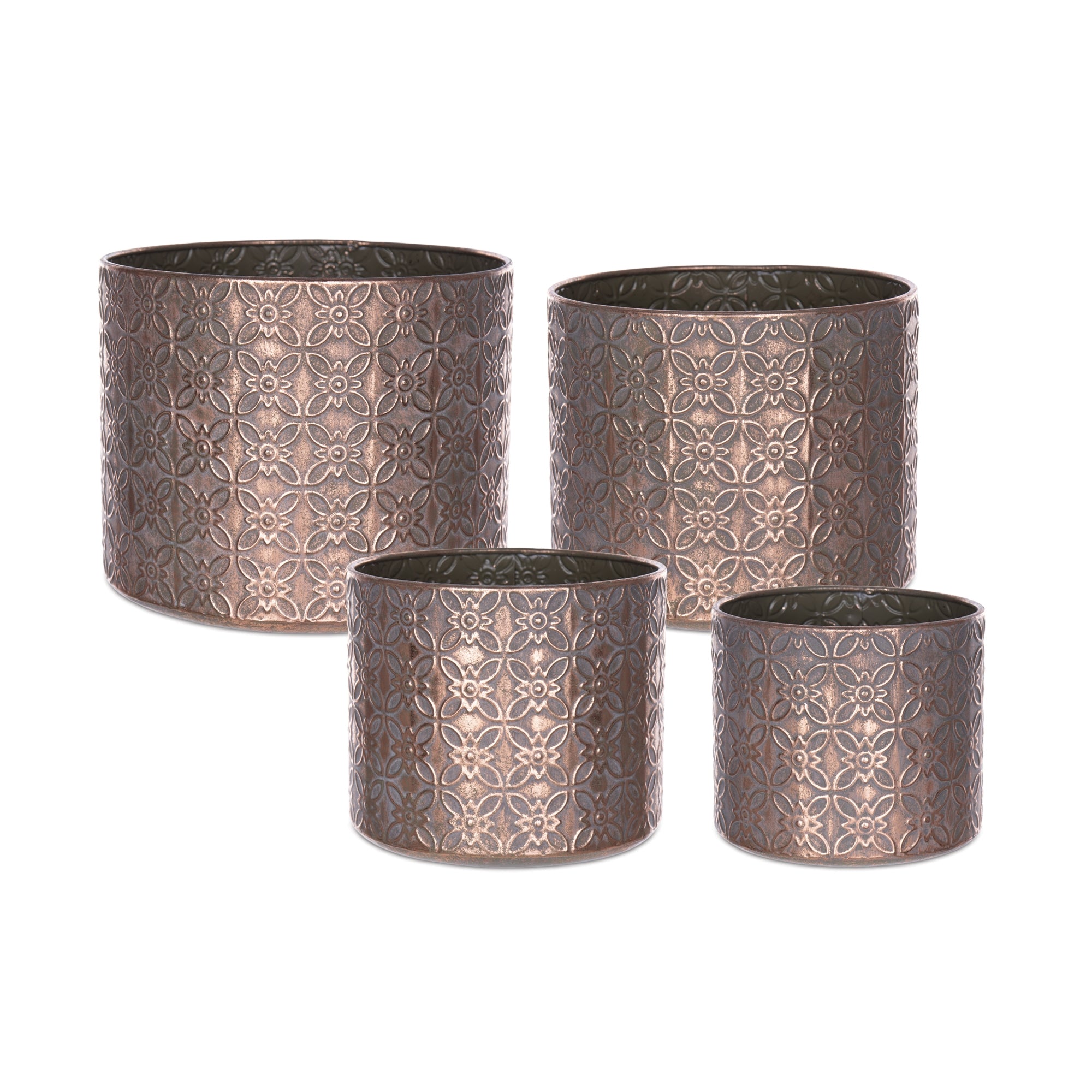 Pot (Set of 4) 6.75"D x 5.75"H, 7.75"D x 6.5"H, 9"D x 7.5"H, 10.25"D x 8.5"H Metal