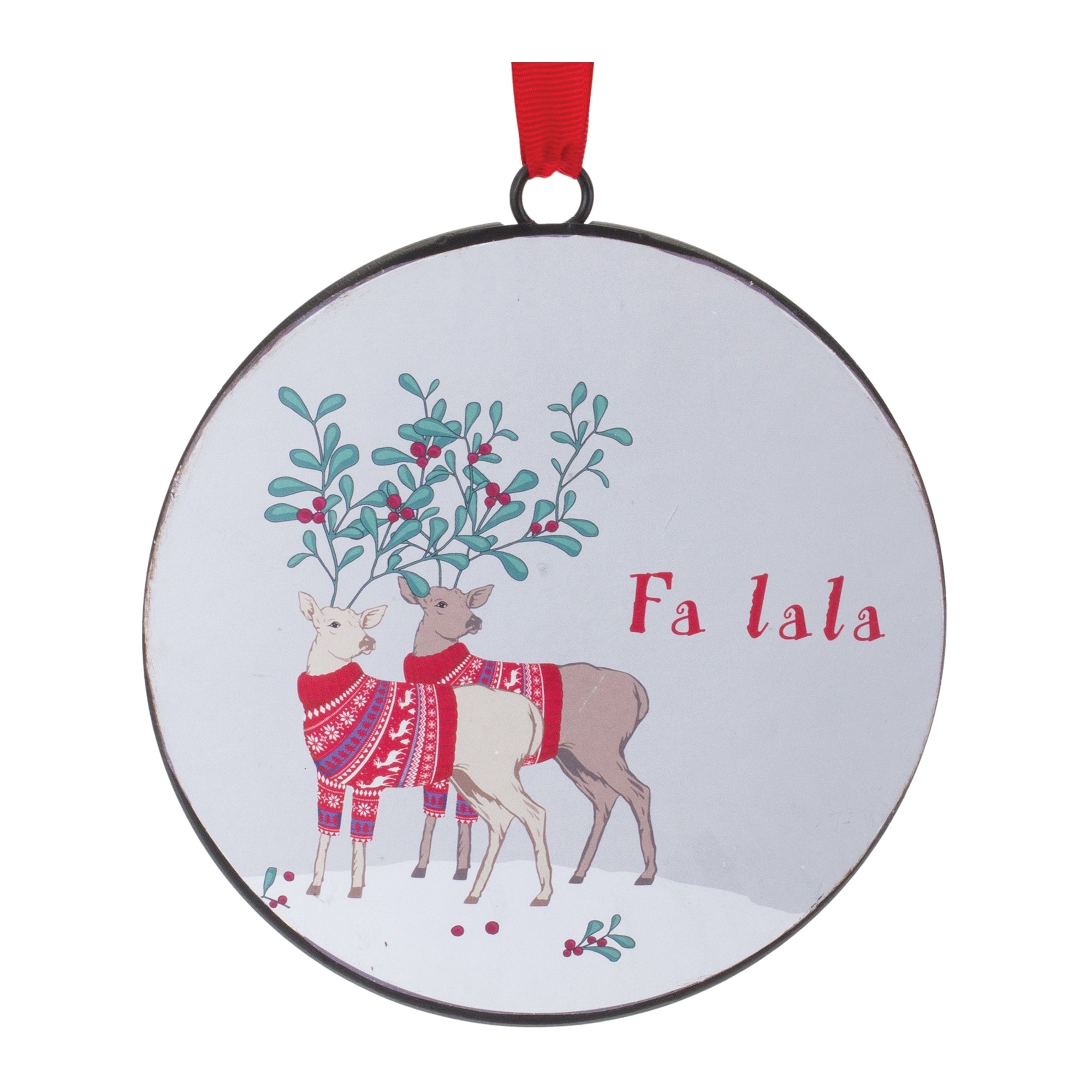 Deer Disc Ornament 6”D Iron
