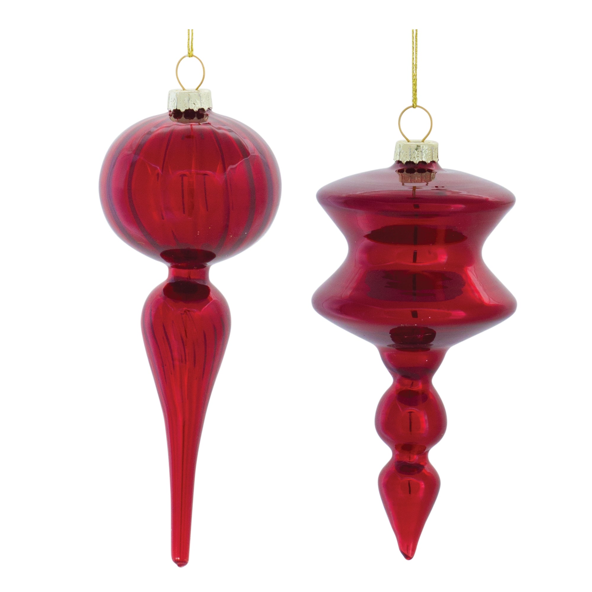 Drop Ornament (2 Asst) 6"H, 6.5"H Glass