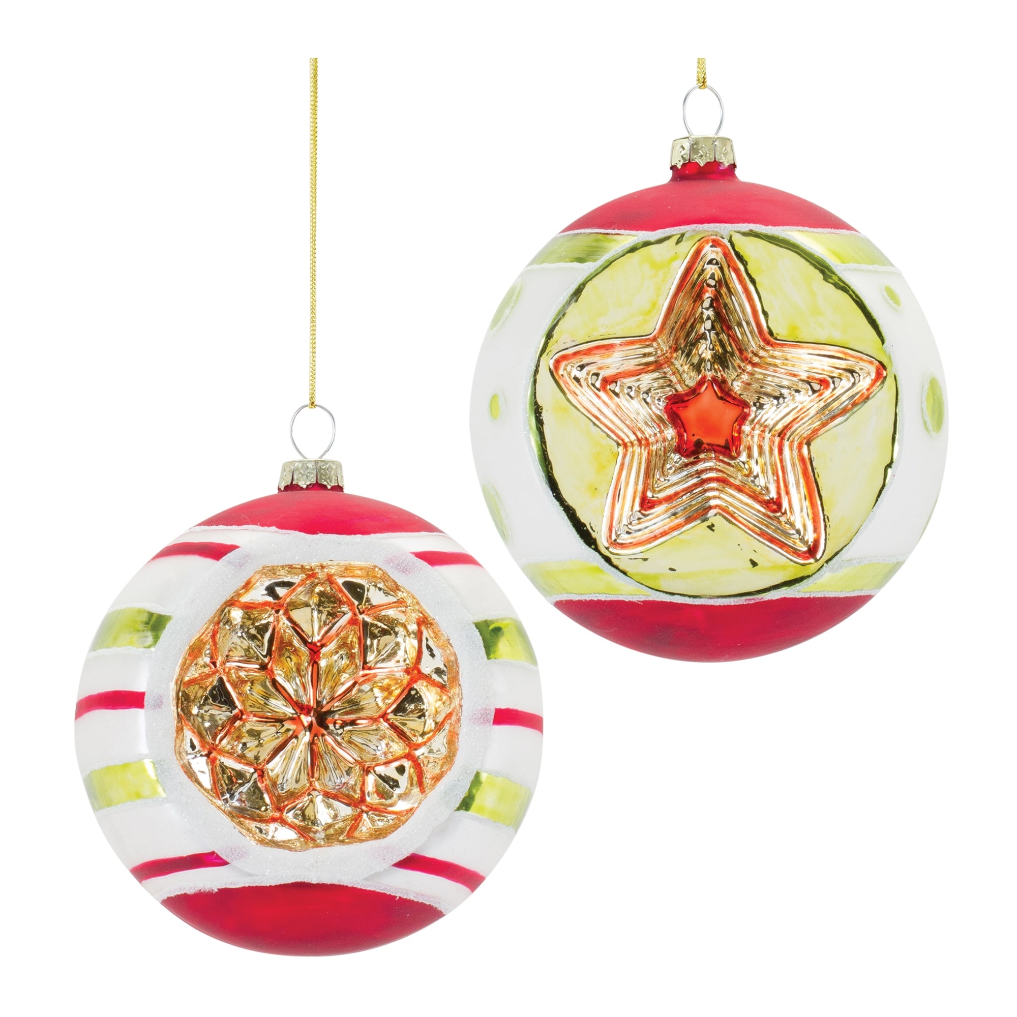 Reflector Ornament (2 Asst) 3”D Glass