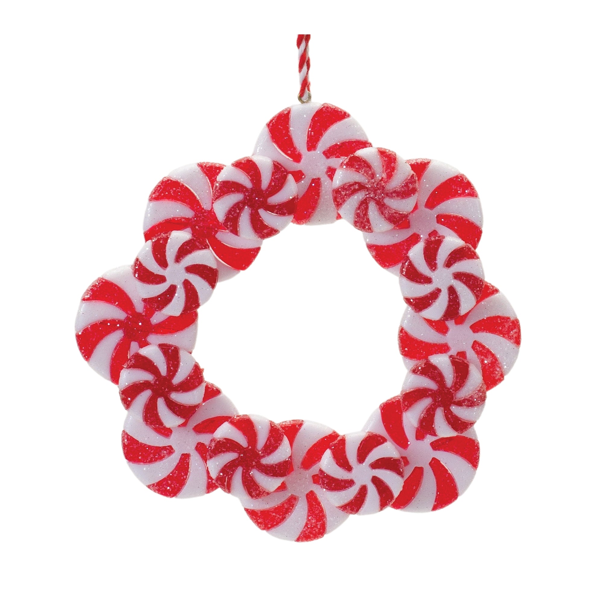 Candy Wreath Ornament 5”D Glass