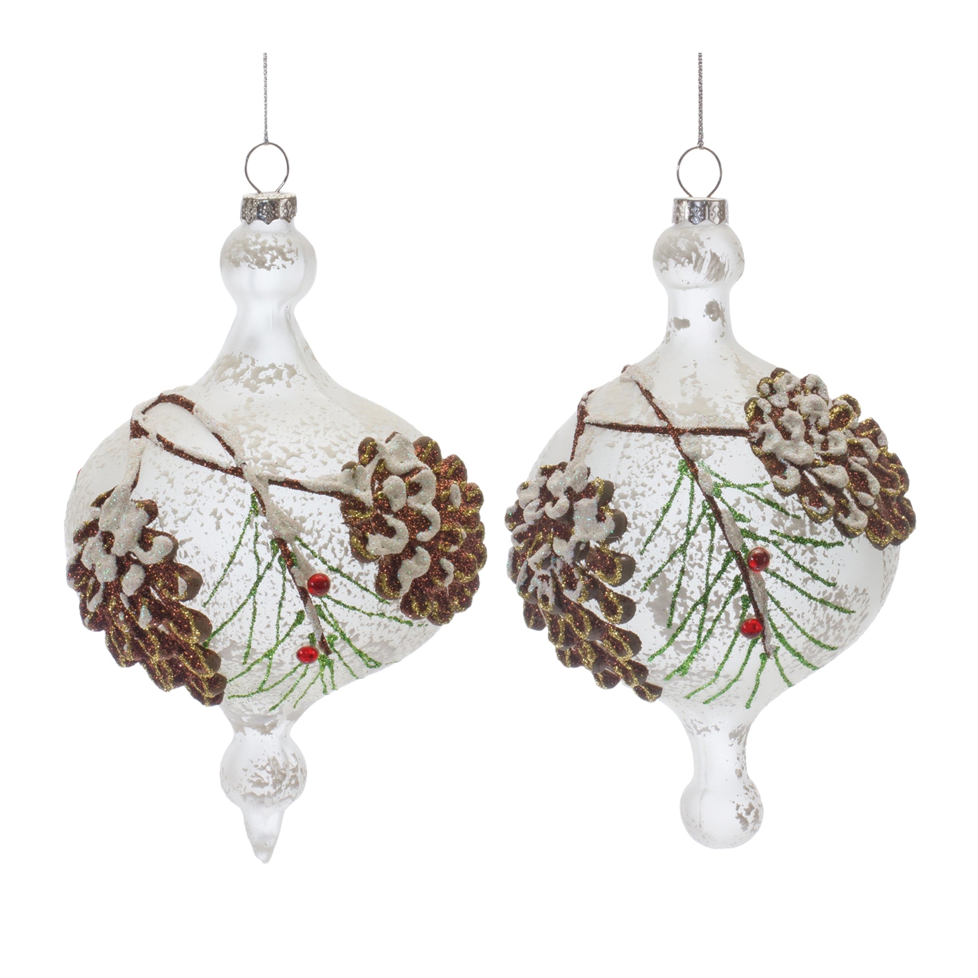 Ornament (2 Asst) 6”H Glass