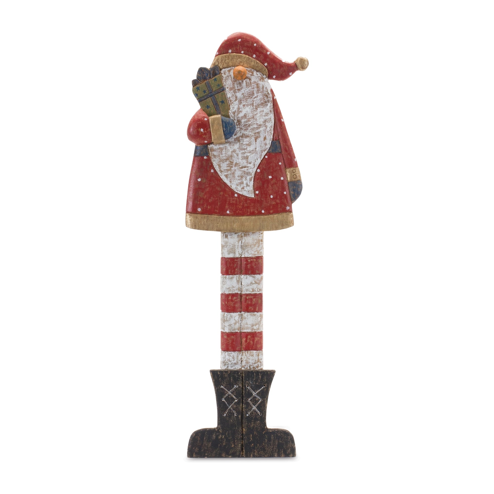 Santa w/Package 30”H Wood