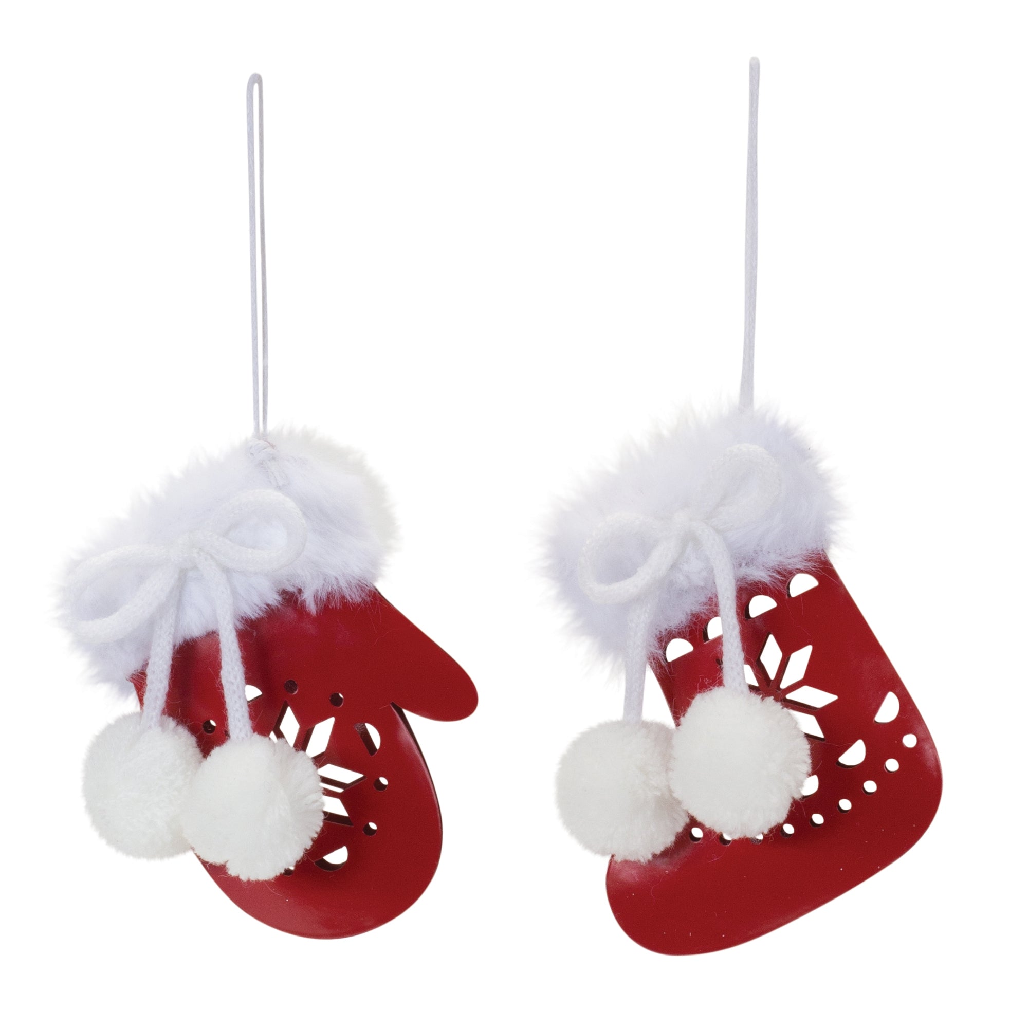 Stocking and Mitten Ornament (2 Asst) 4”H Metal