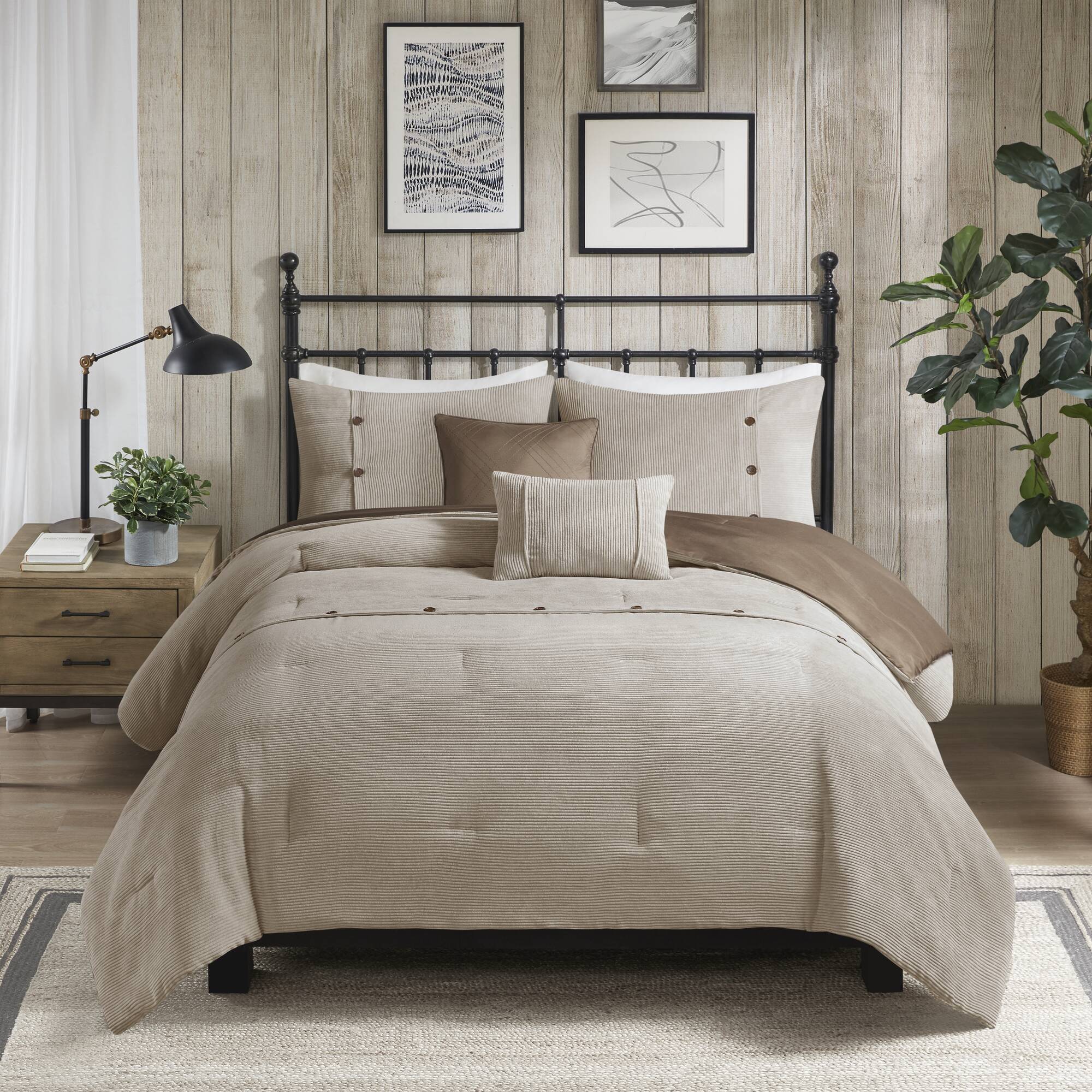 Andes 5 Piece Corduroy Comforter Set