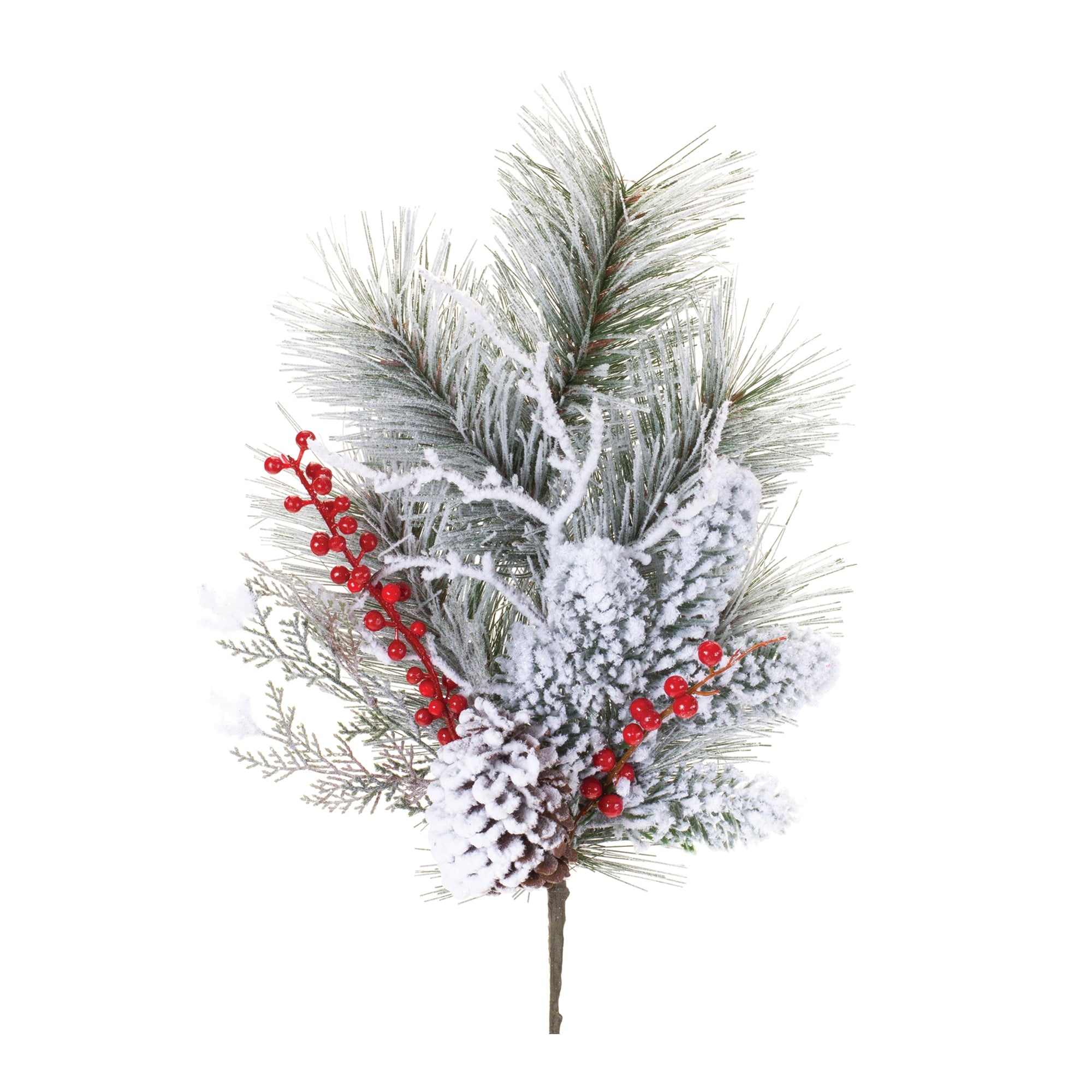 Snowy Pine w/Berry Spray 20”H PVC
