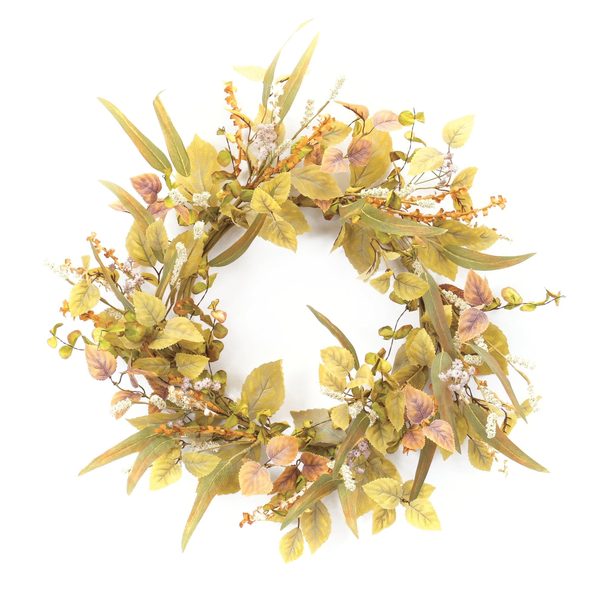 Mixed Fall Foliage Wreath 21”D Polyester