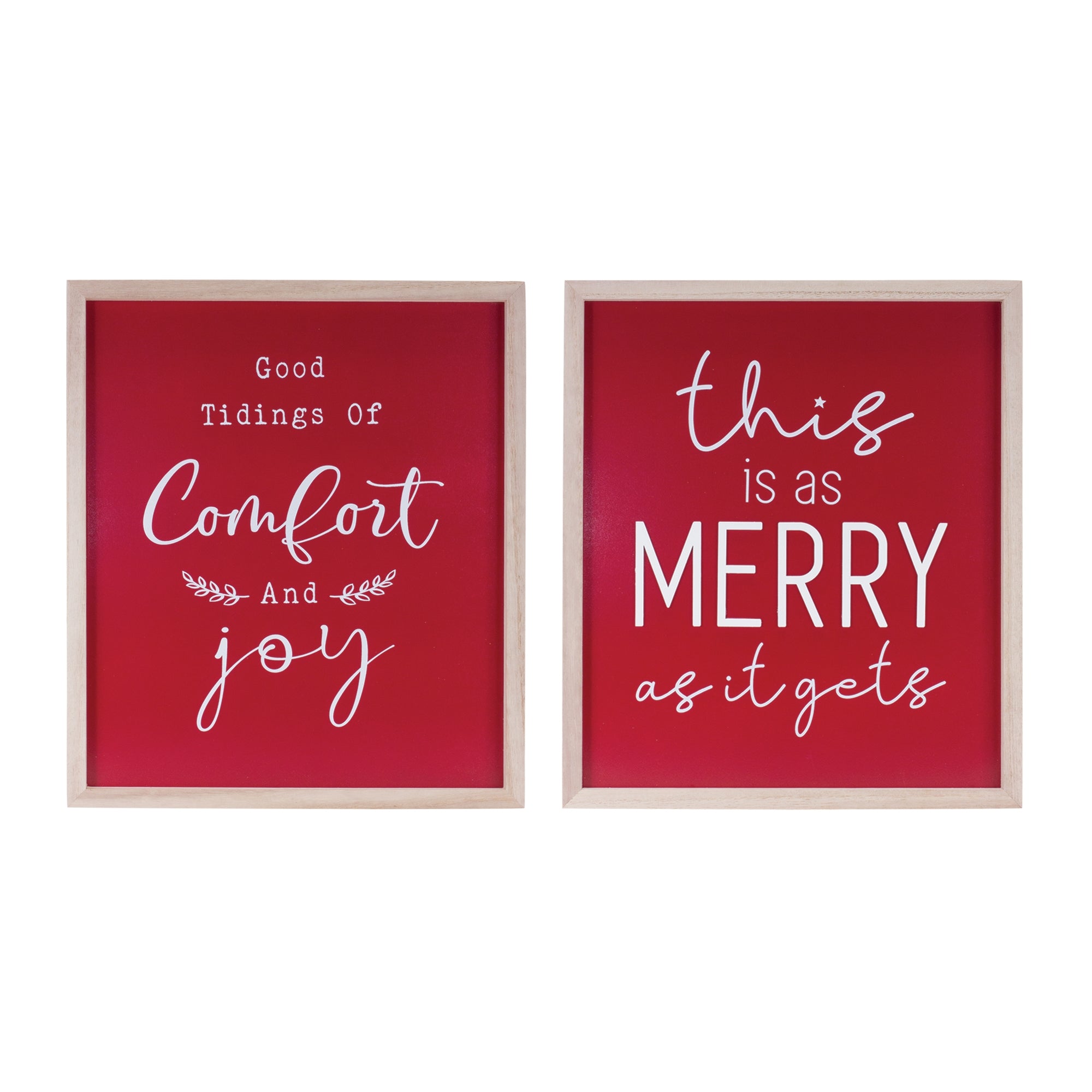 Christmas Sign (2 set of) 13.75"L x 15.75"H MDF