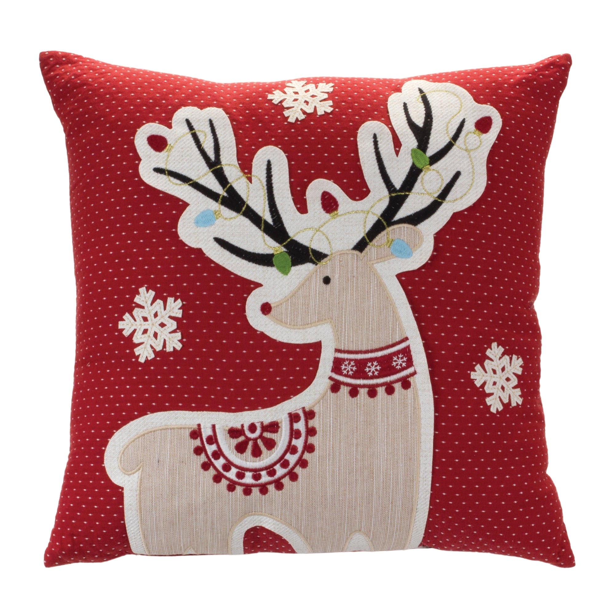 Reindeer Pillow 16”SQ Polyester