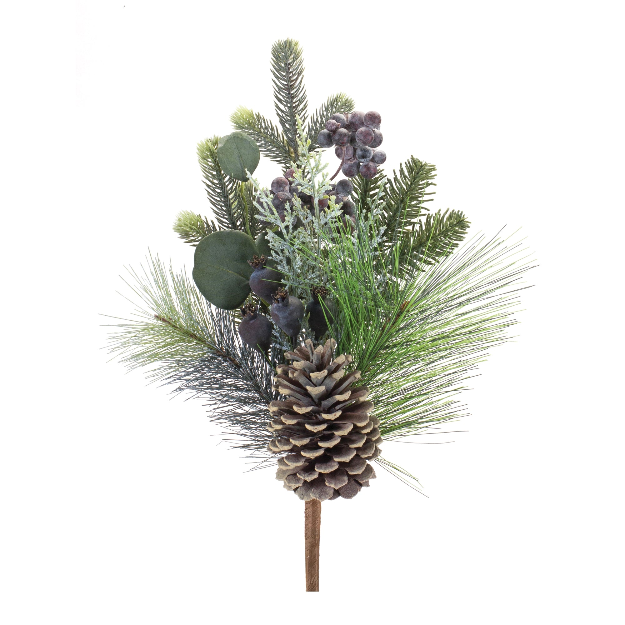 Pine/Berry/Eucalyptus Pick 18”H Polyester/PVC