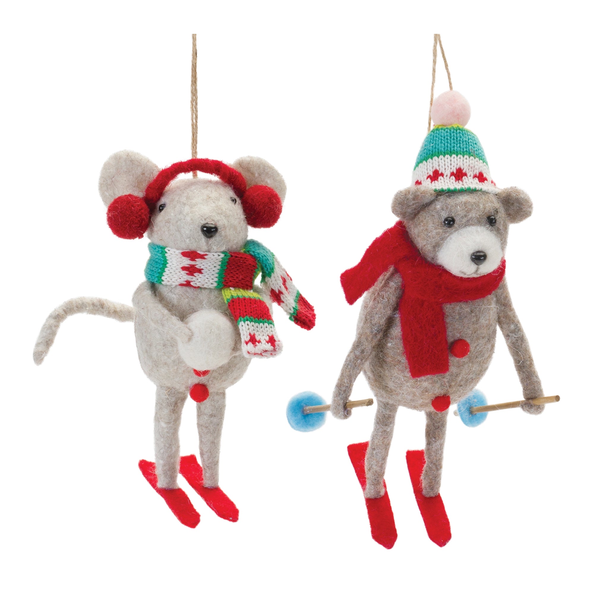 Animal Ornament (2 Asst) 6.5"H, 7.75"H Fabric
