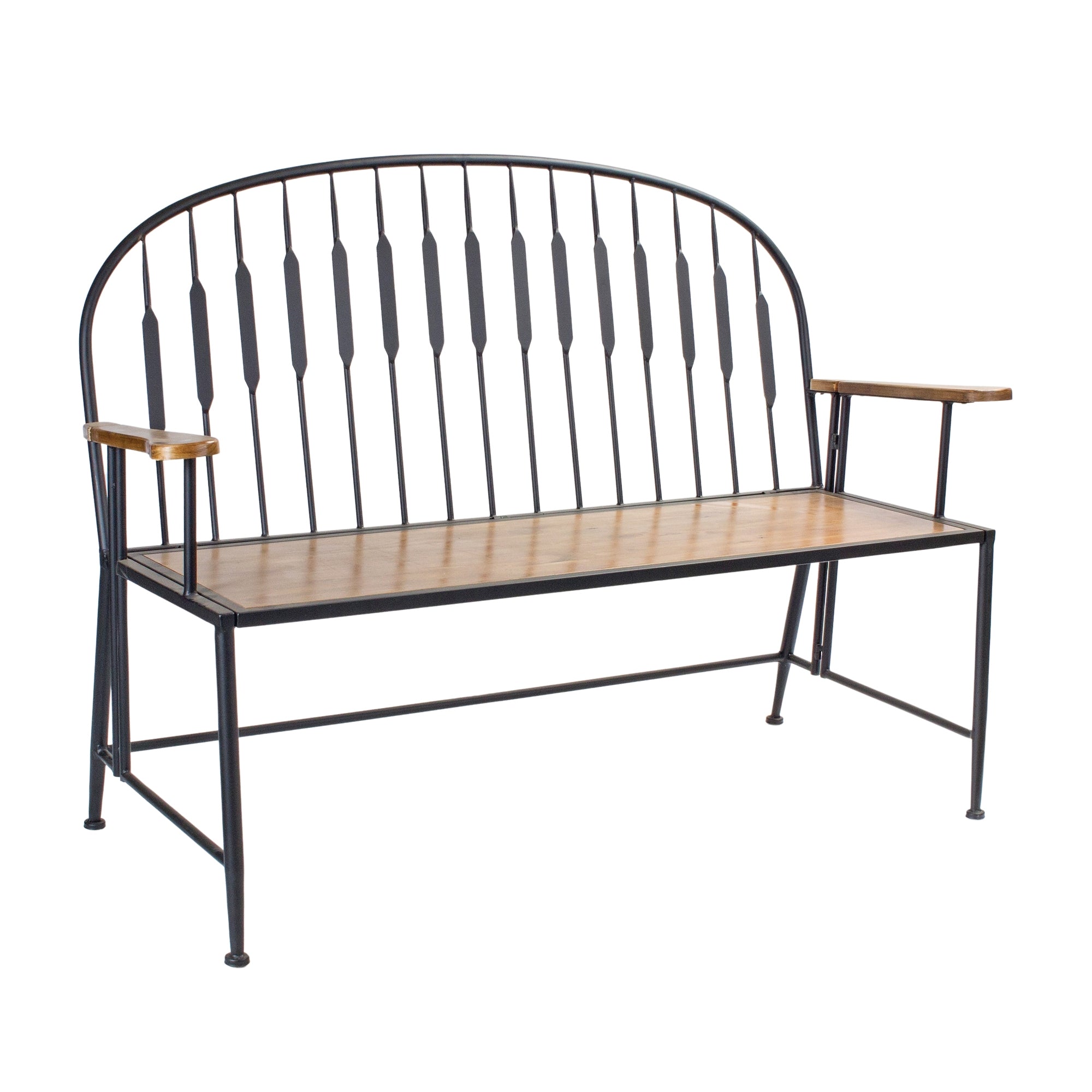 Garden Bench 54"L x 21.5"W x 38"H Iron/Wood