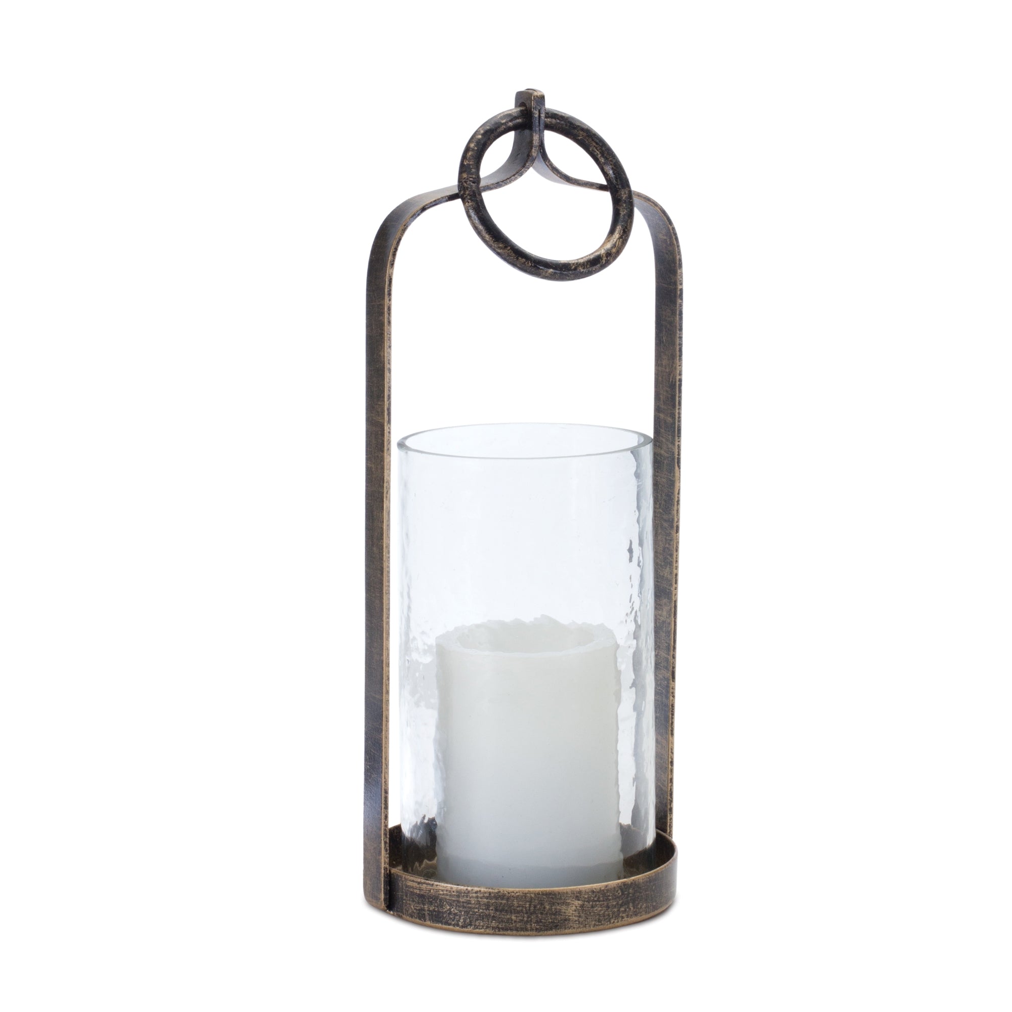 Candle Holder 13”H Iron/Glass