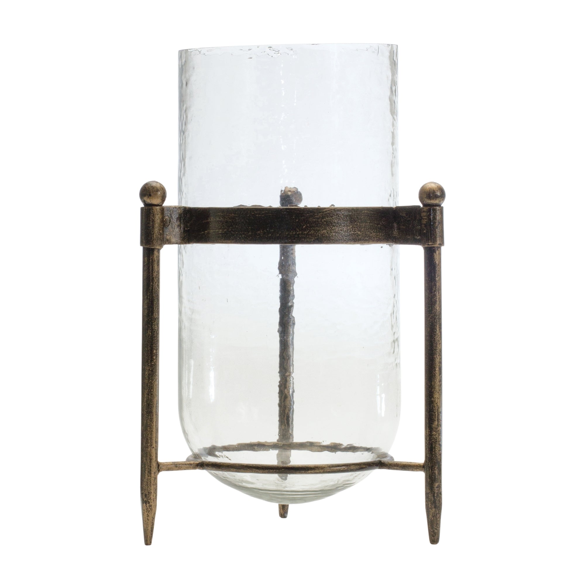 Candle Holder 13.5”H Iron/Glass