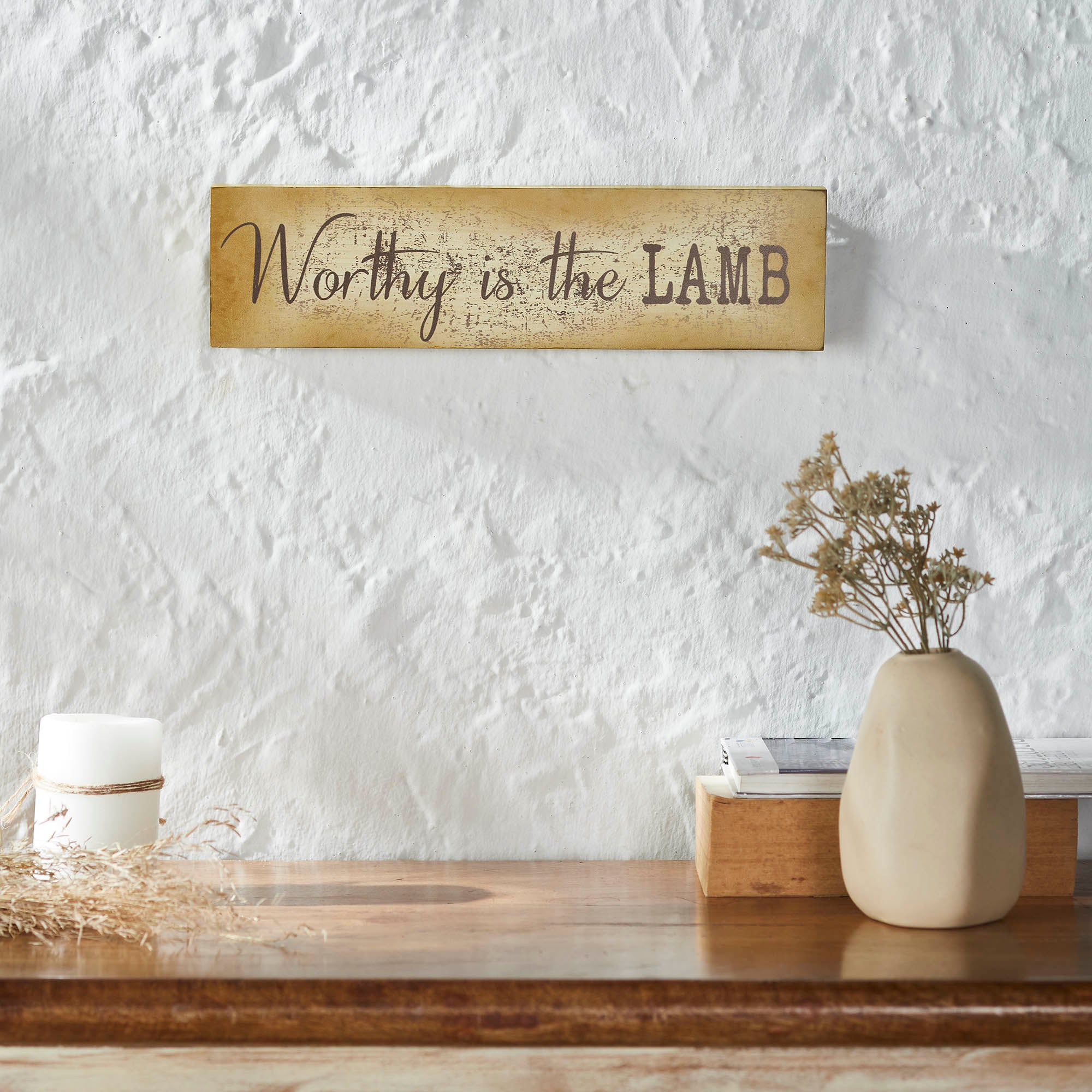 Celebrate Grace Worthy Is The Lamb MDF Wall Sign