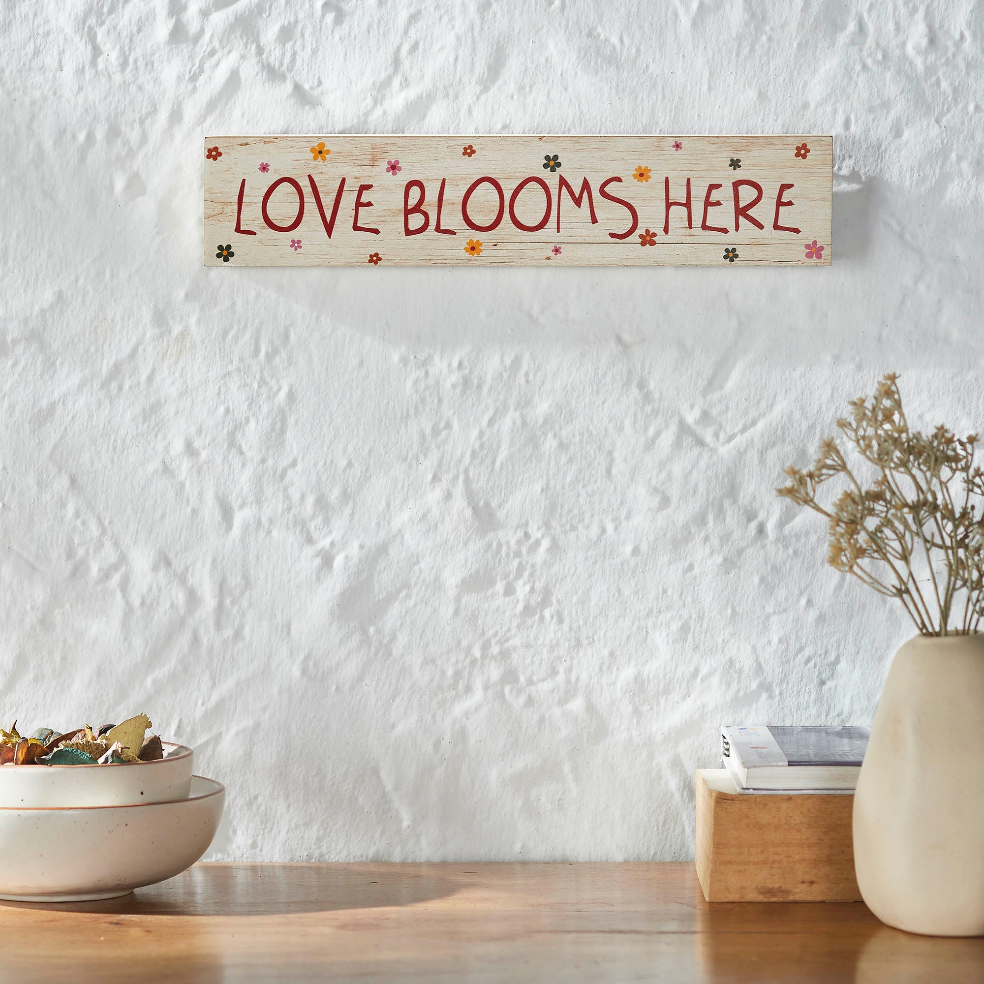 Spring In Bloom Love Blooms Here MDF Wall Sign