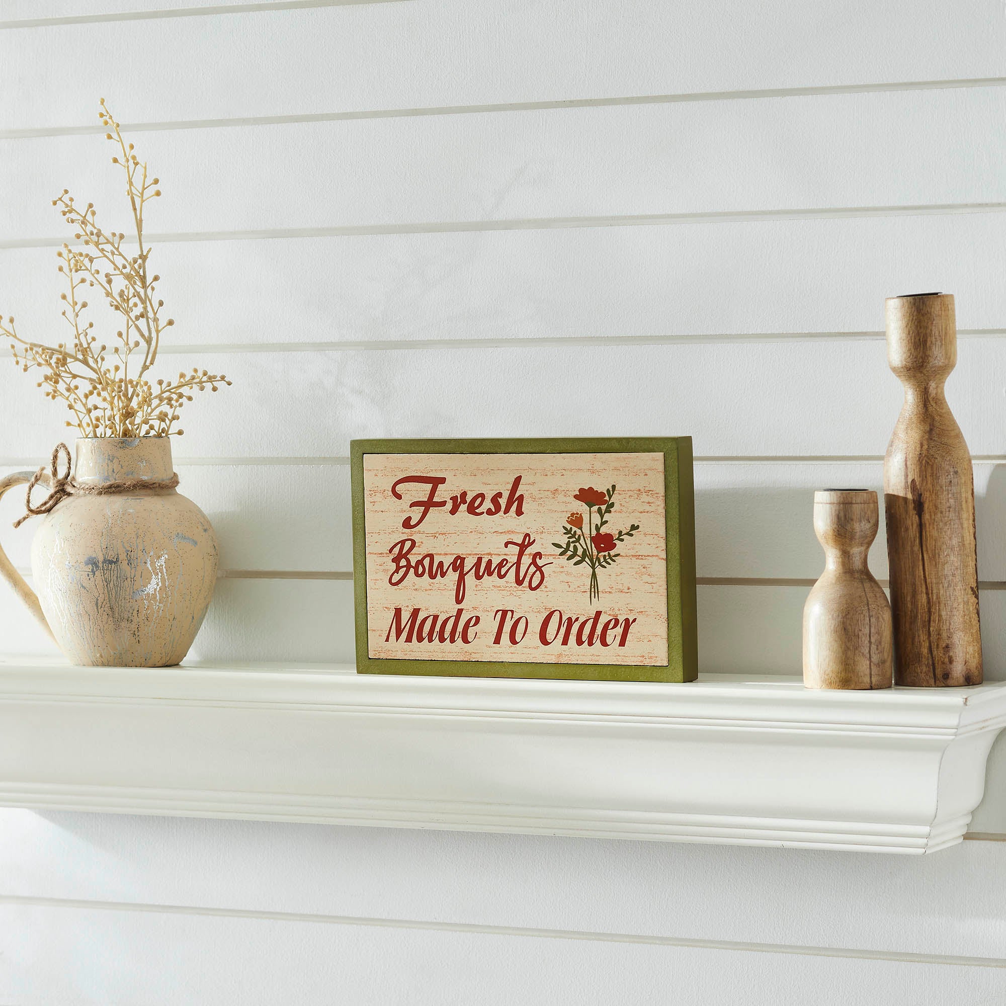 Spring In Bloom Fresh Bouquets Made To Order MDF Framed Wall Sign